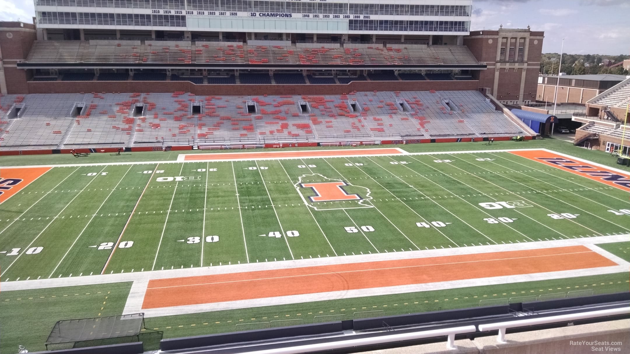 section 206, row 5 seat view  - memorial stadium (illinois)