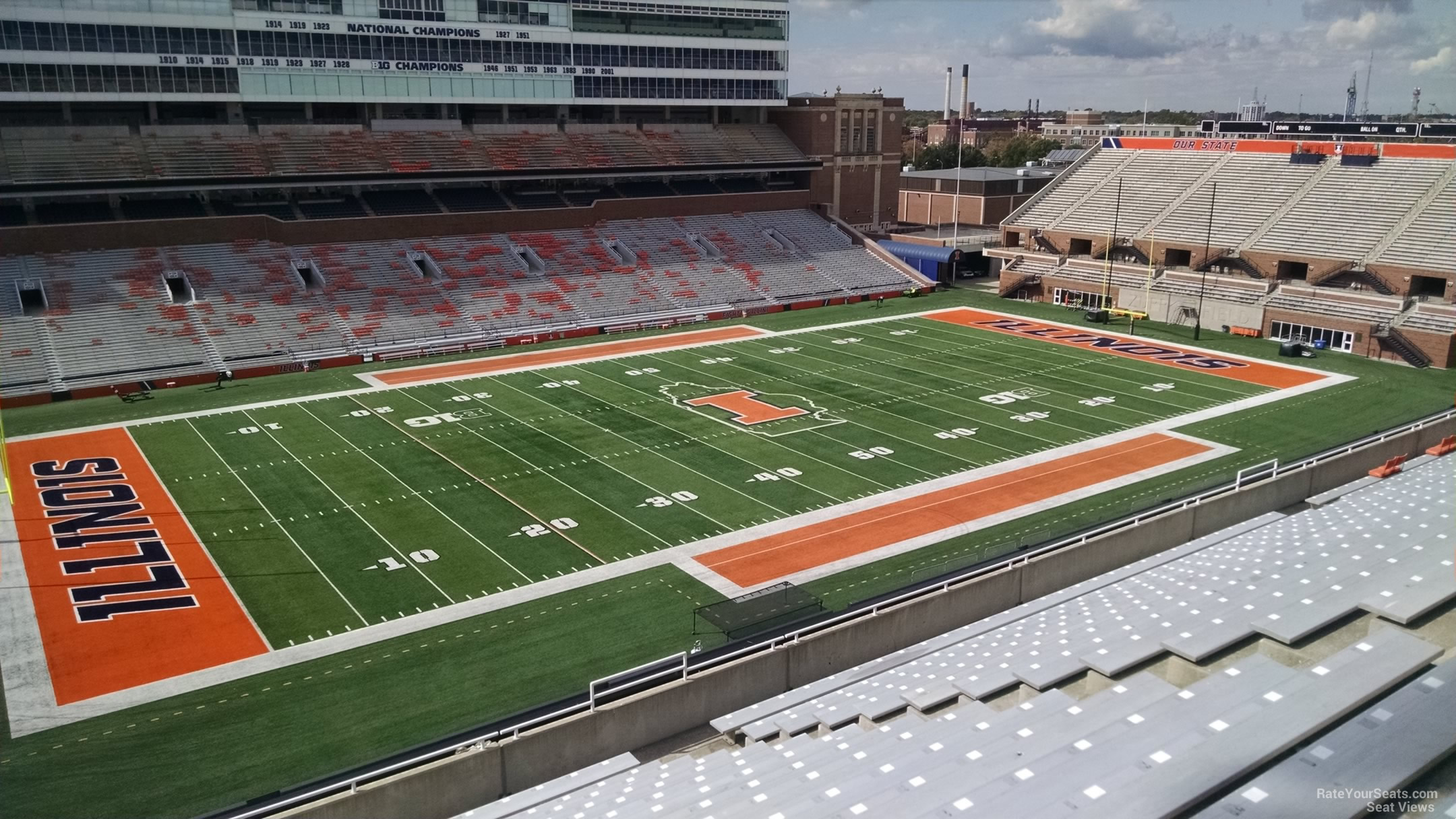 section 209, row 17 seat view  - memorial stadium (illinois)