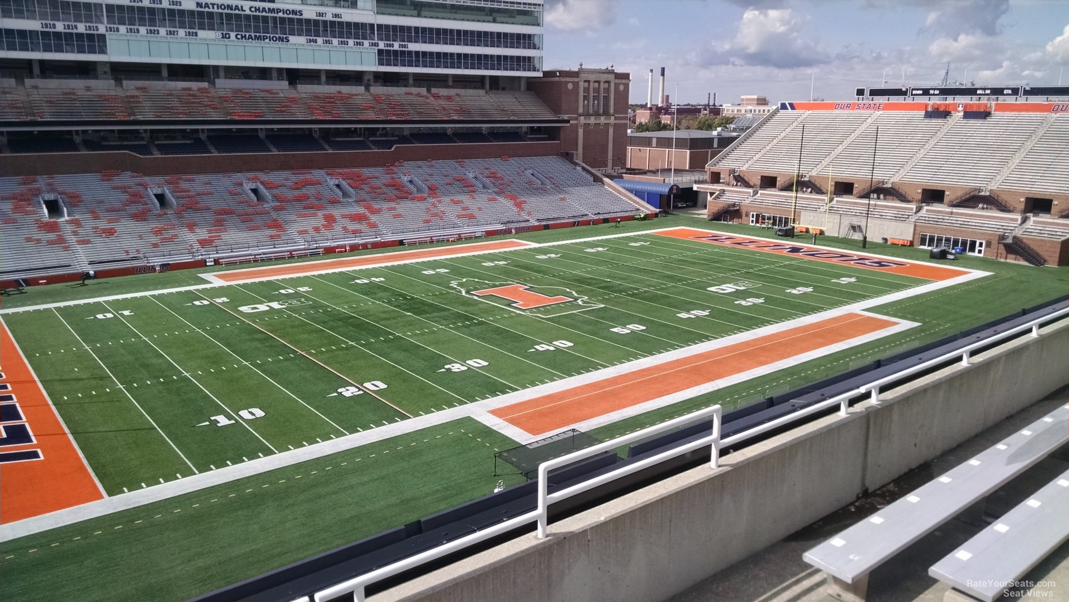 section 209, row 5 seat view  - memorial stadium (illinois)