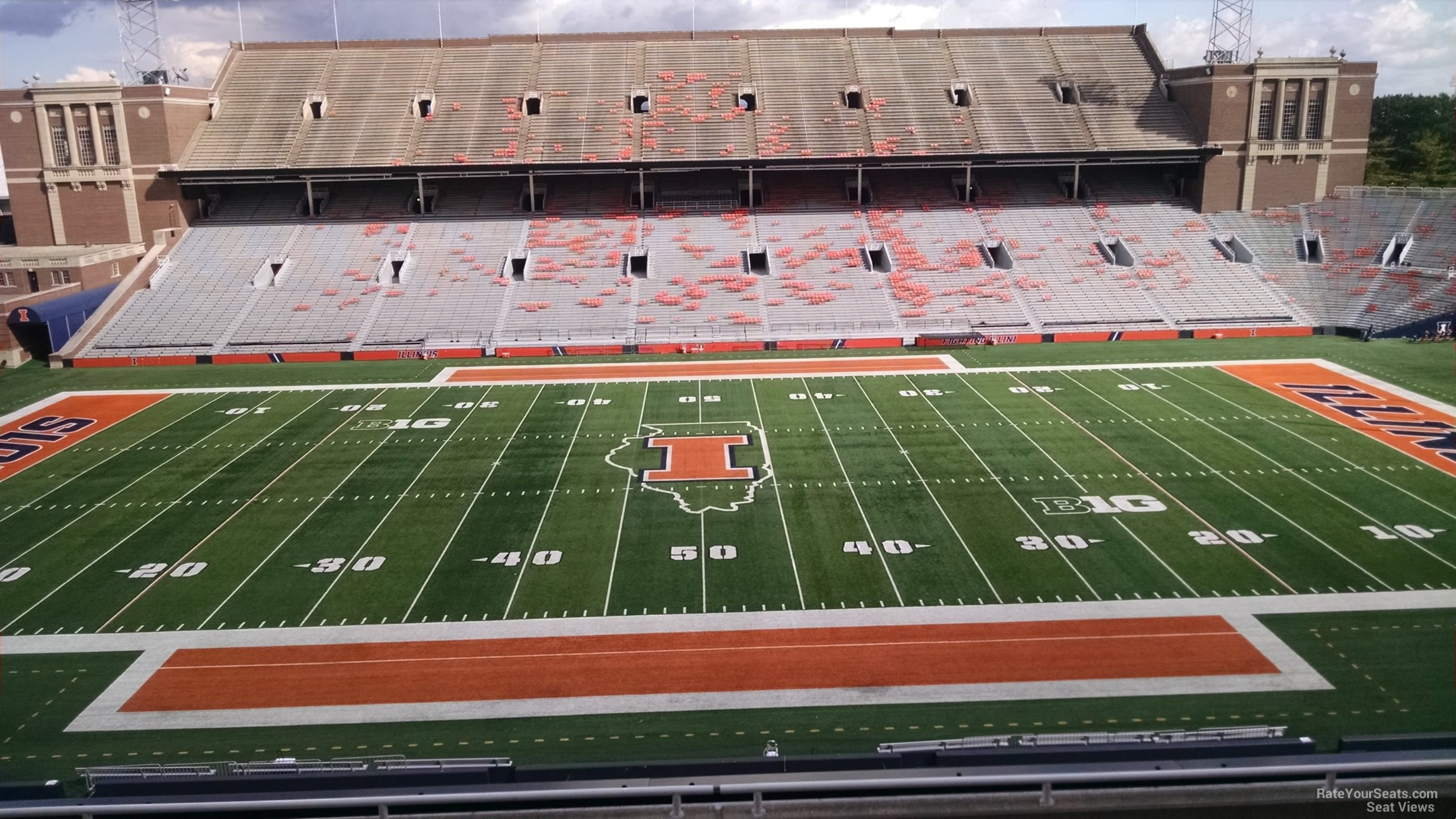 section 227, row 8 seat view  - memorial stadium (illinois)