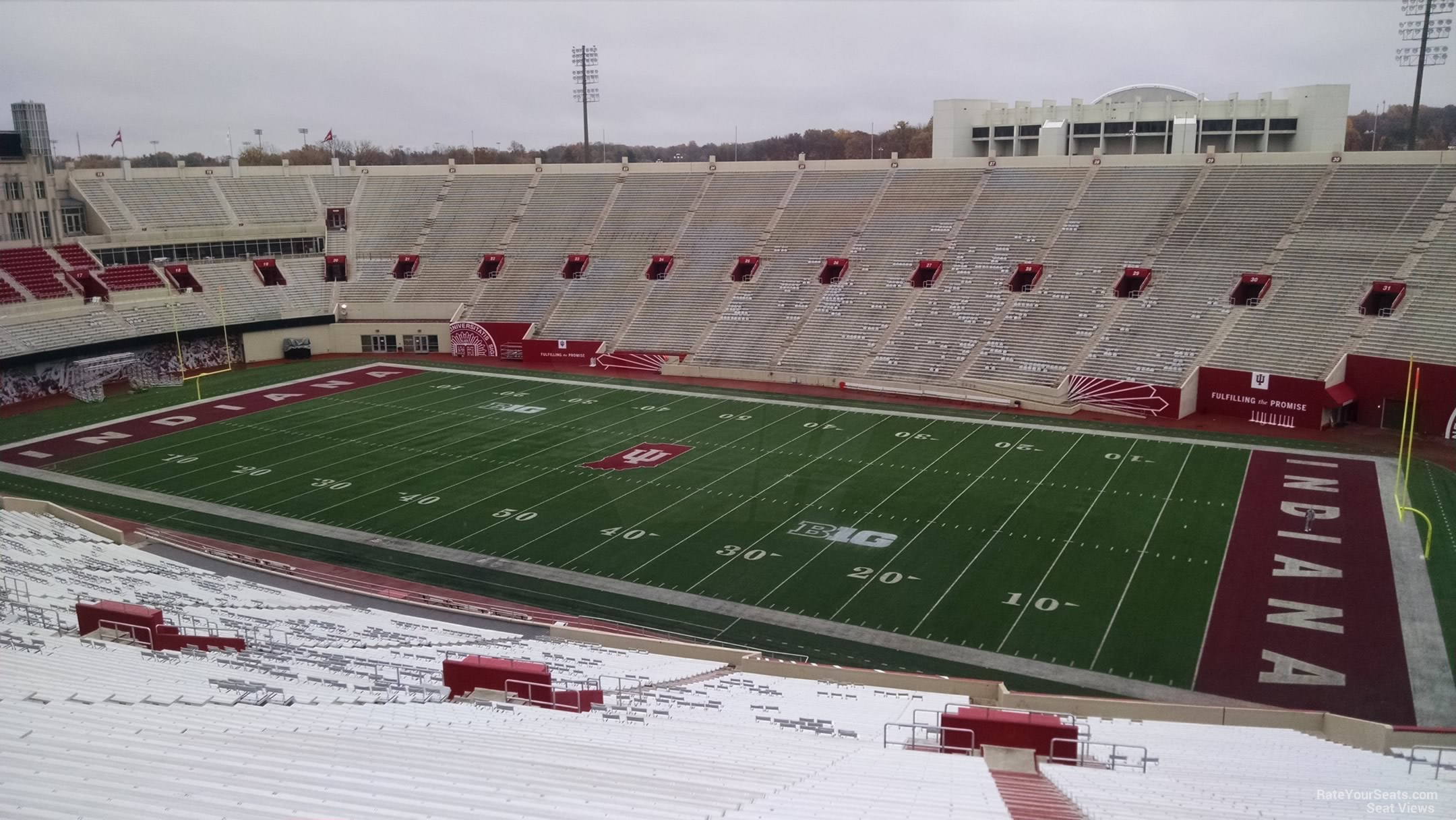 section 103, row 13 seat view  - memorial stadium (indiana)