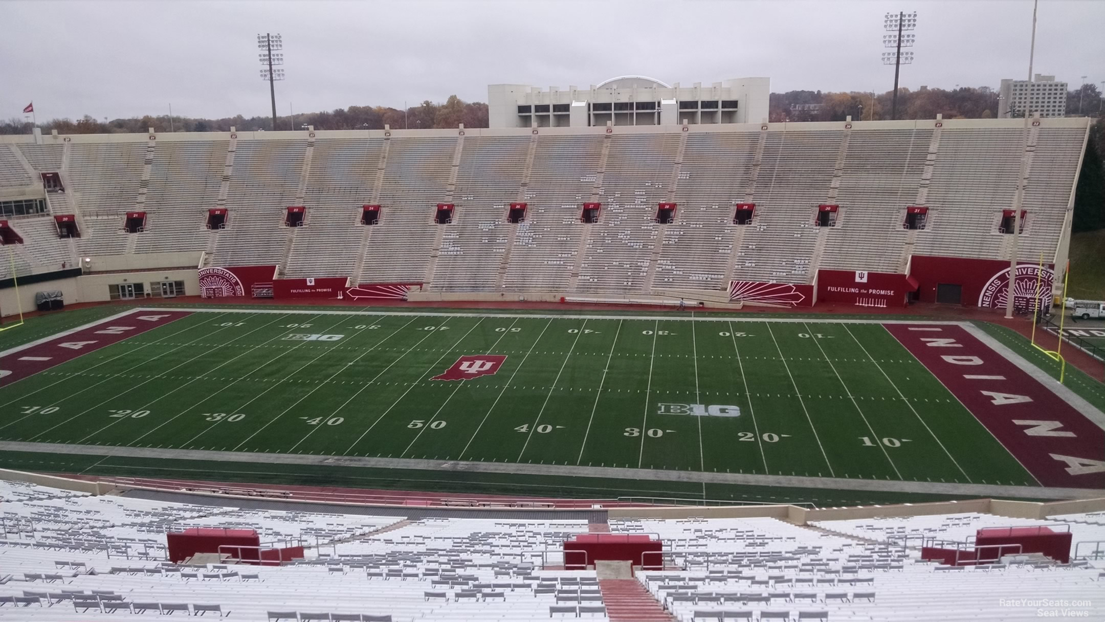 section 105, row 13 seat view  - memorial stadium (indiana)