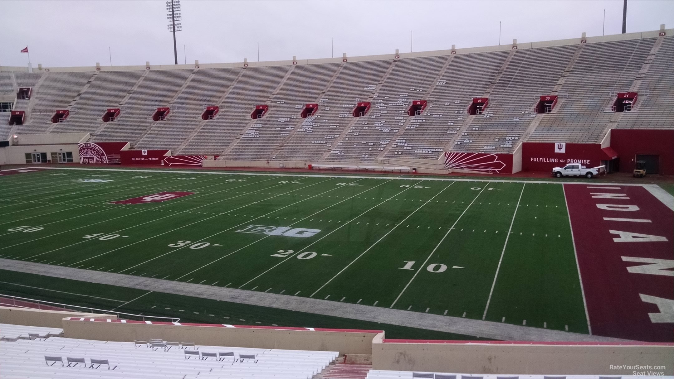 section 3, row 30 seat view  - memorial stadium (indiana)