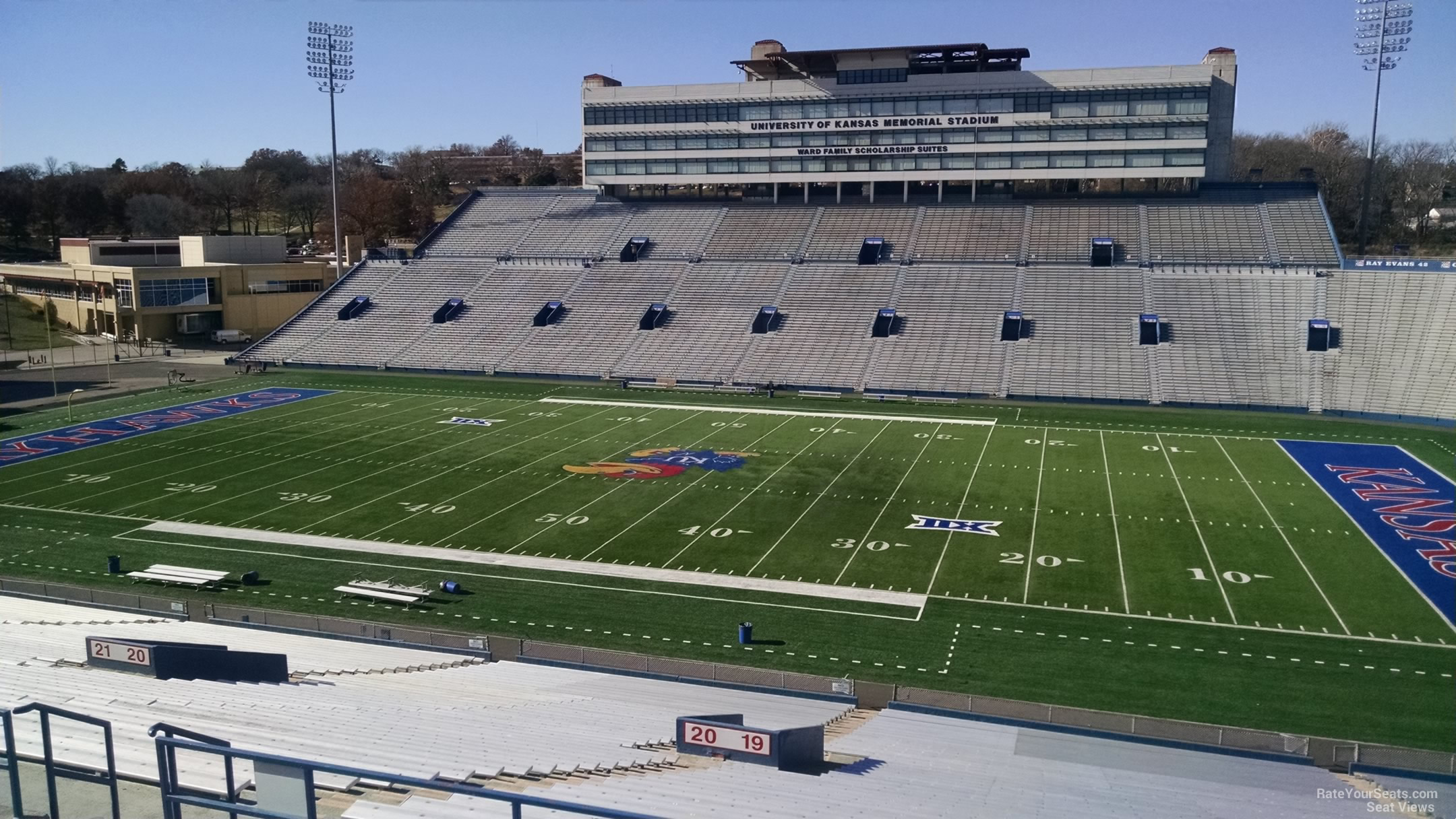 section 19, row 50 seat view  - memorial stadium (kansas)