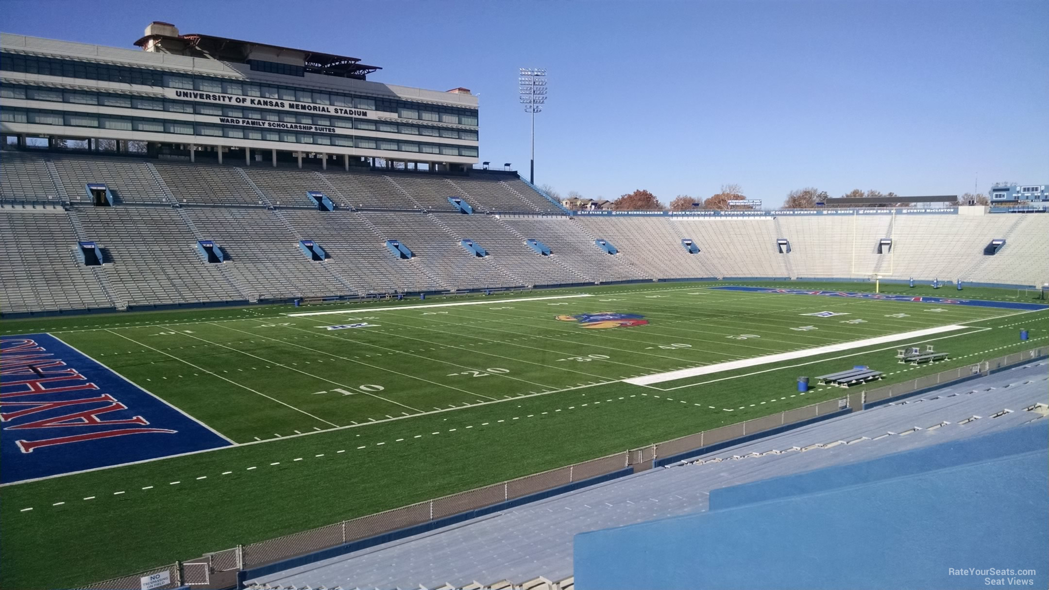 section 25, row 25 seat view  - memorial stadium (kansas)