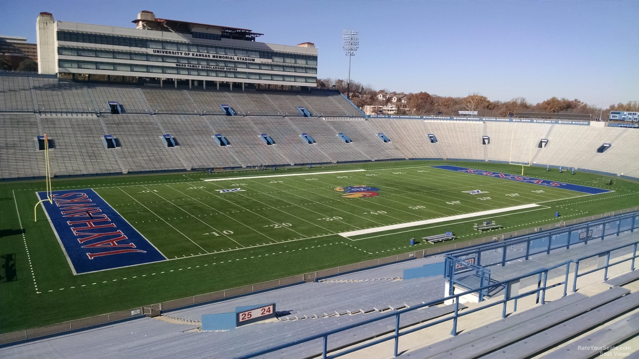 section 25, row 50 seat view  - memorial stadium (kansas)