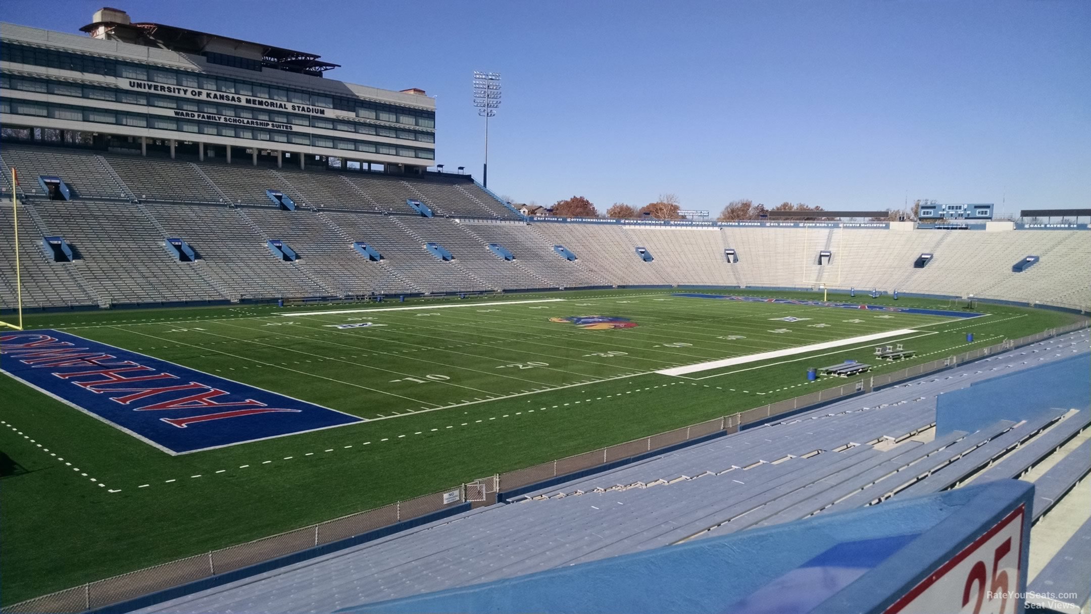 section 26, row 25 seat view  - memorial stadium (kansas)