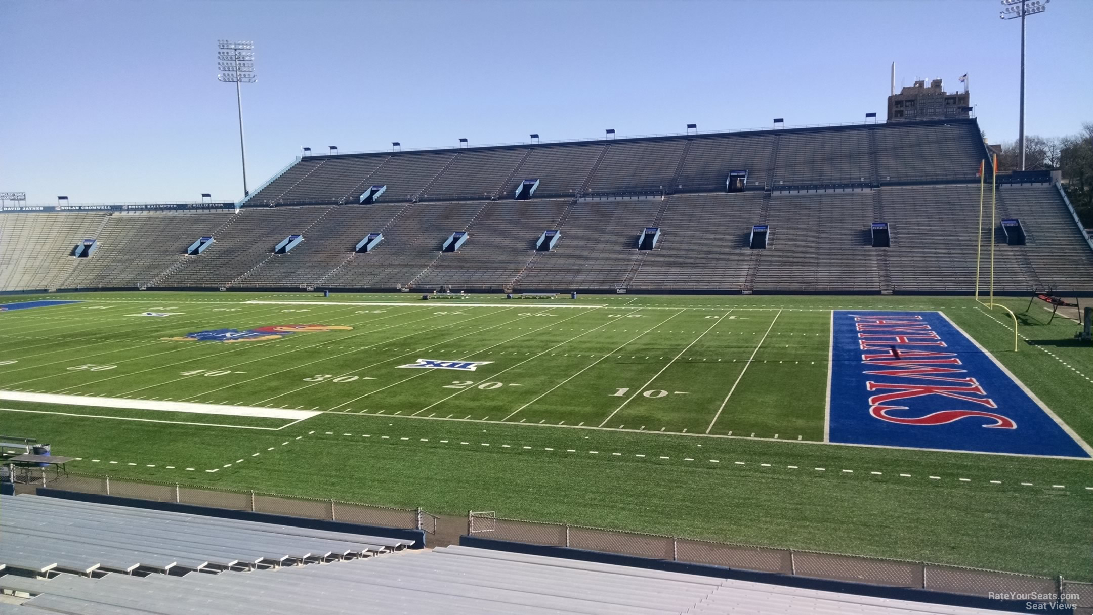 section 3, row 25 seat view  - memorial stadium (kansas)