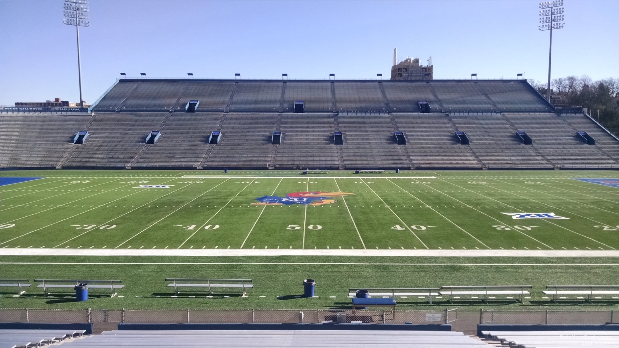 section 6, row 25 seat view  - memorial stadium (kansas)