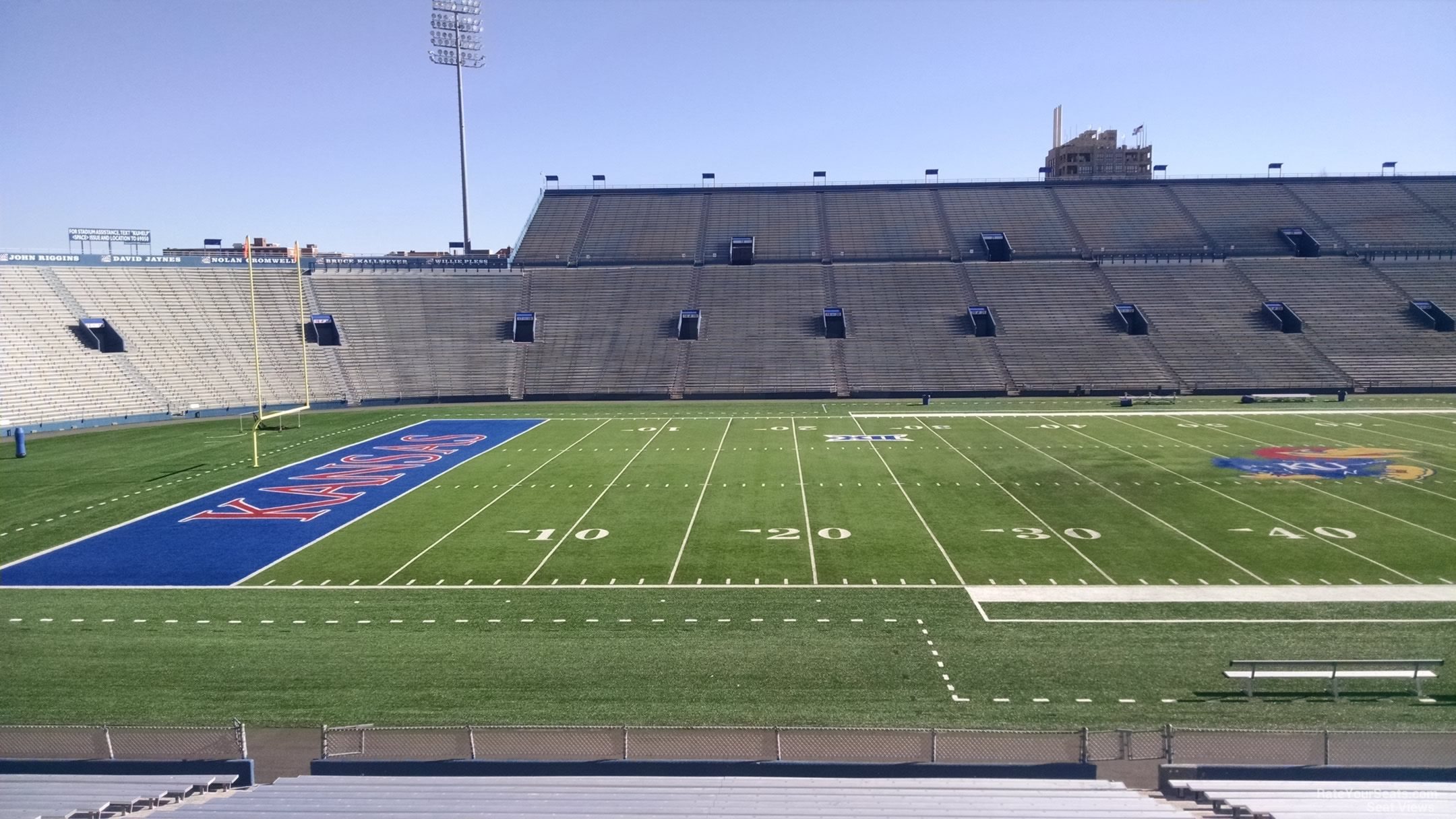 section 8, row 25 seat view  - memorial stadium (kansas)