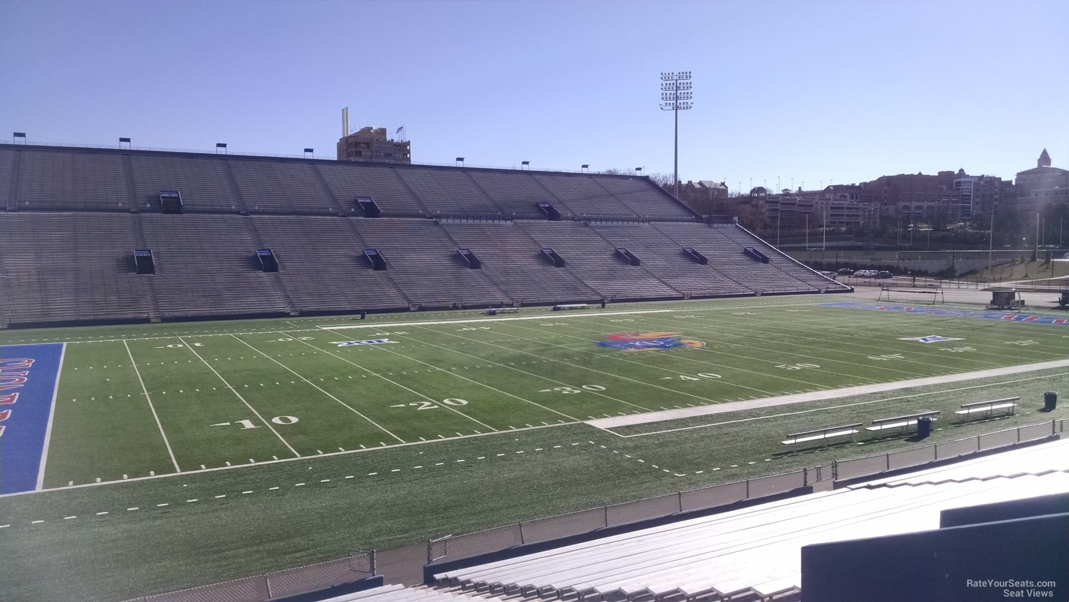 section 9, row 25 seat view  - memorial stadium (kansas)