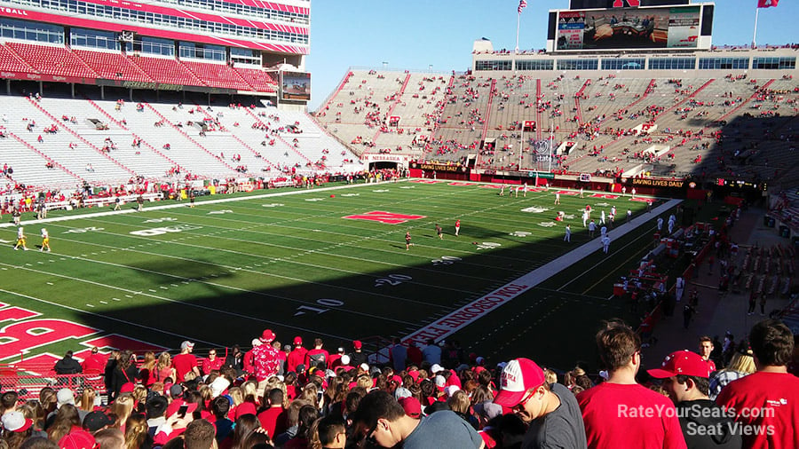 section 12, row 41 seat view  - memorial stadium (nebraska)