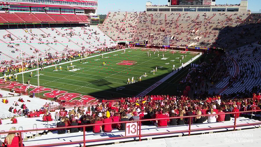 section 13, row 80 seat view  for football - memorial stadium (nebraska)