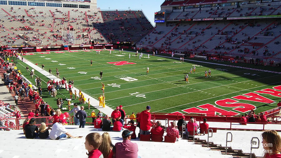 section 19, row 41 seat view  - memorial stadium (nebraska)