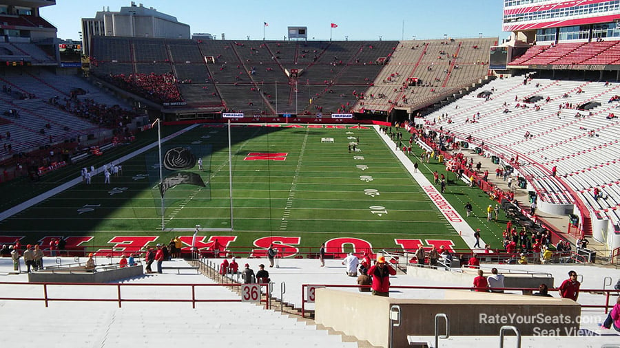 section 36a, row 55 seat view  - memorial stadium (nebraska)