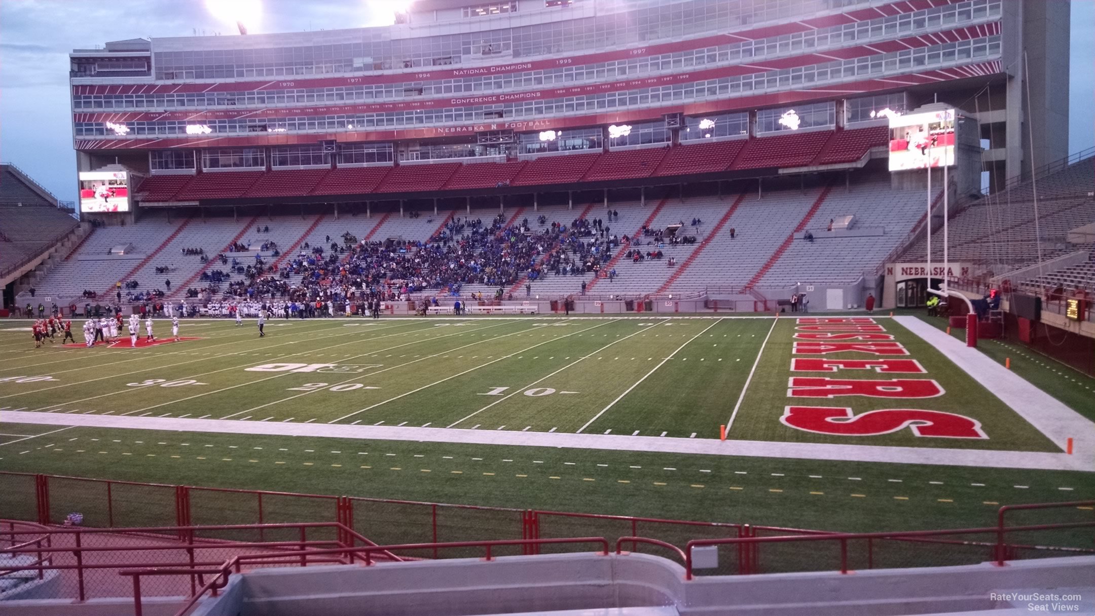 section 1, row 13 seat view  - memorial stadium (nebraska)