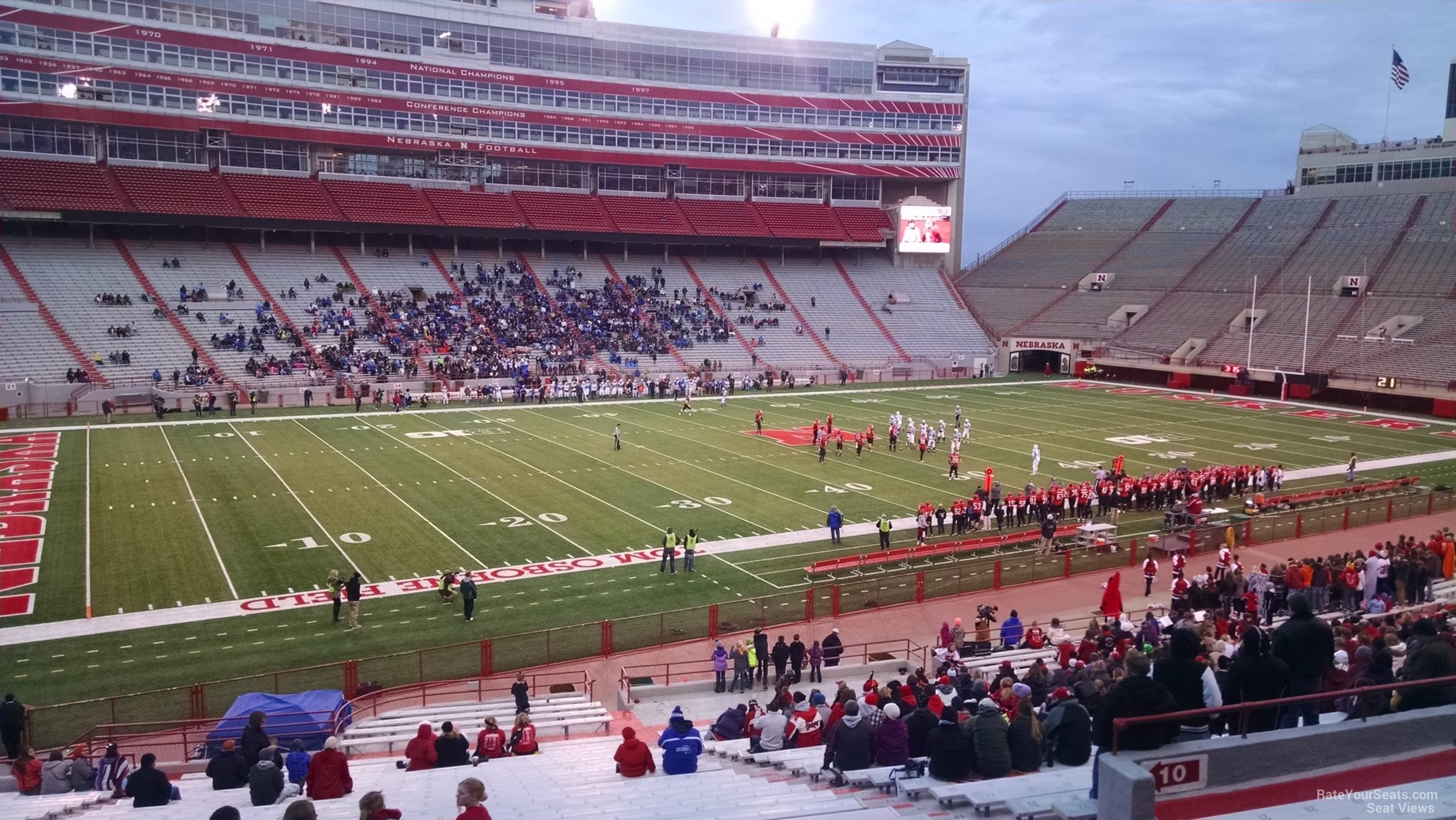 section 10, row 32 seat view  - memorial stadium (nebraska)