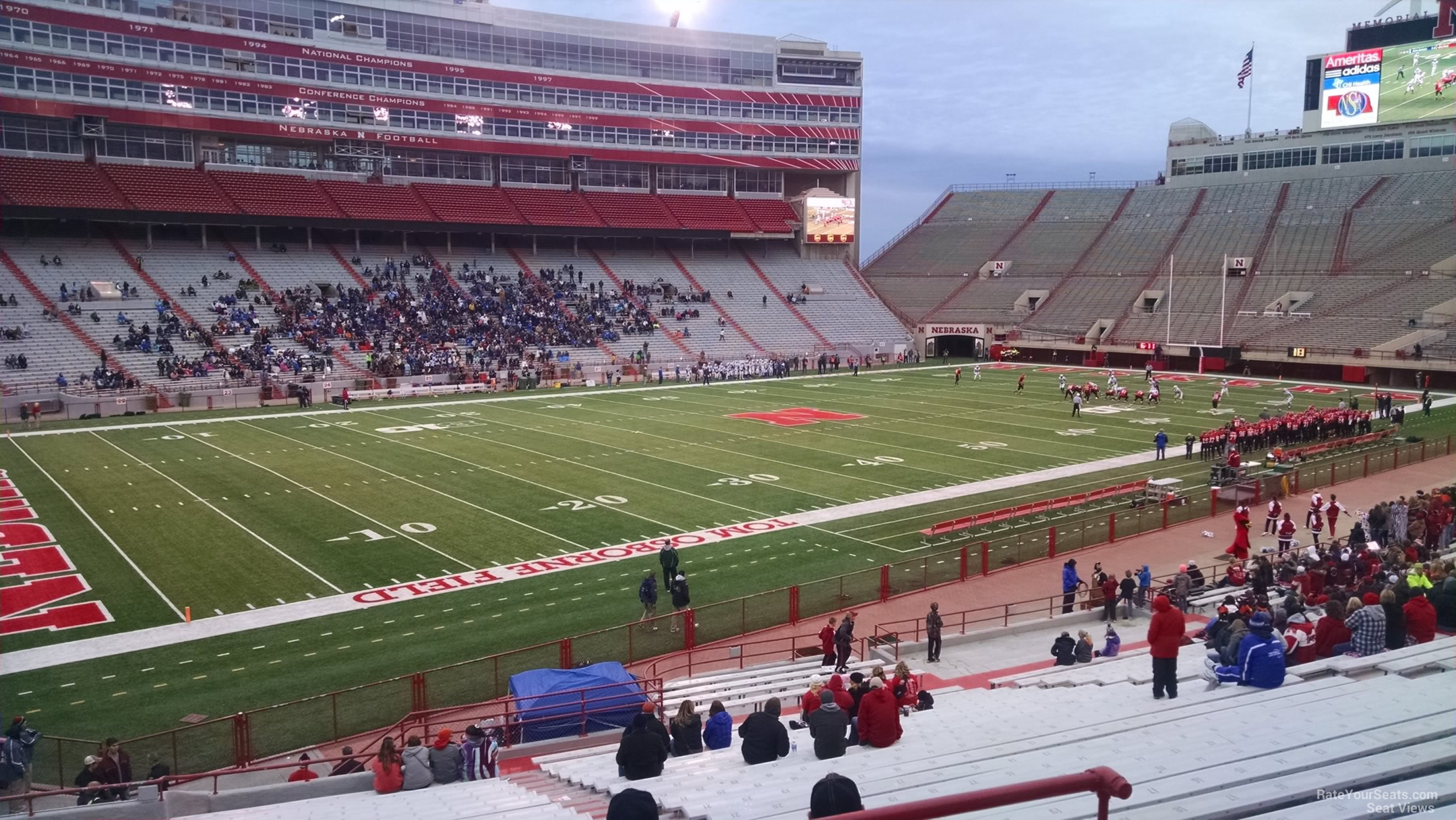 section 11, row 25 seat view  for football - memorial stadium (nebraska)