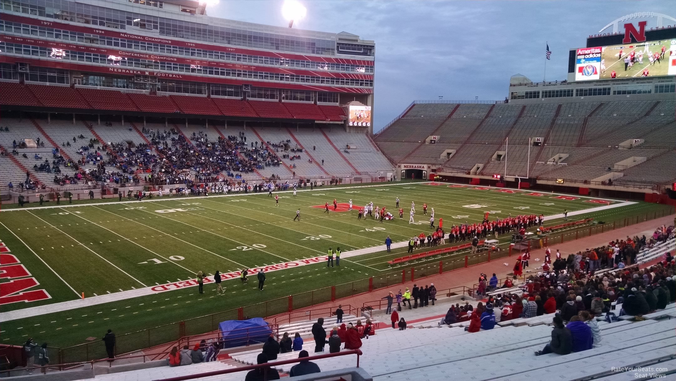 section 11, row 32 seat view  - memorial stadium (nebraska)