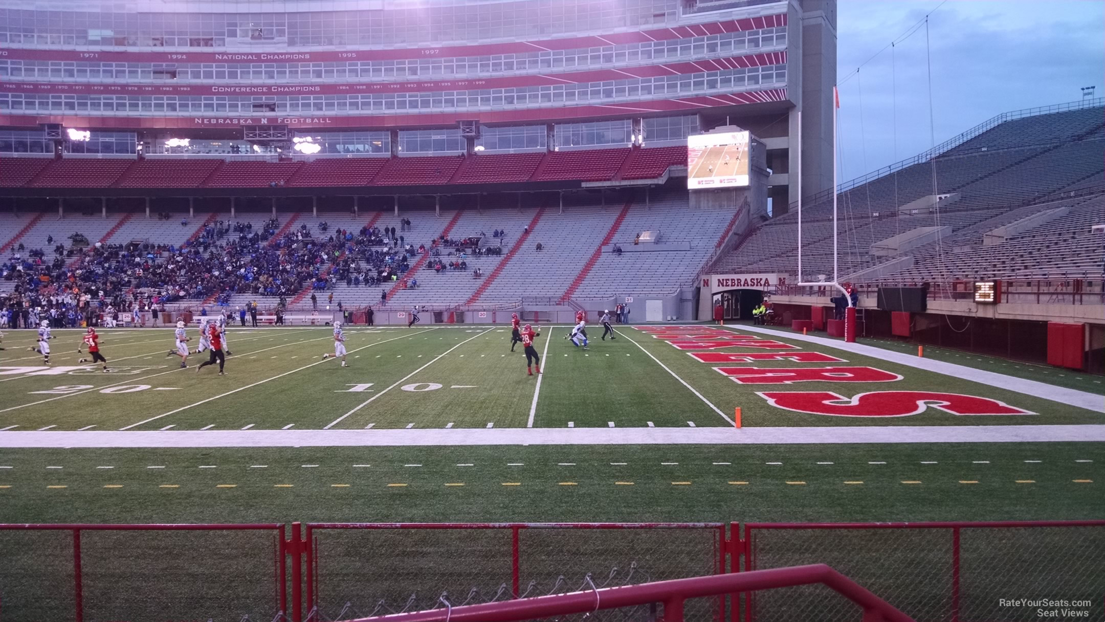 section 2, row 1 seat view  - memorial stadium (nebraska)