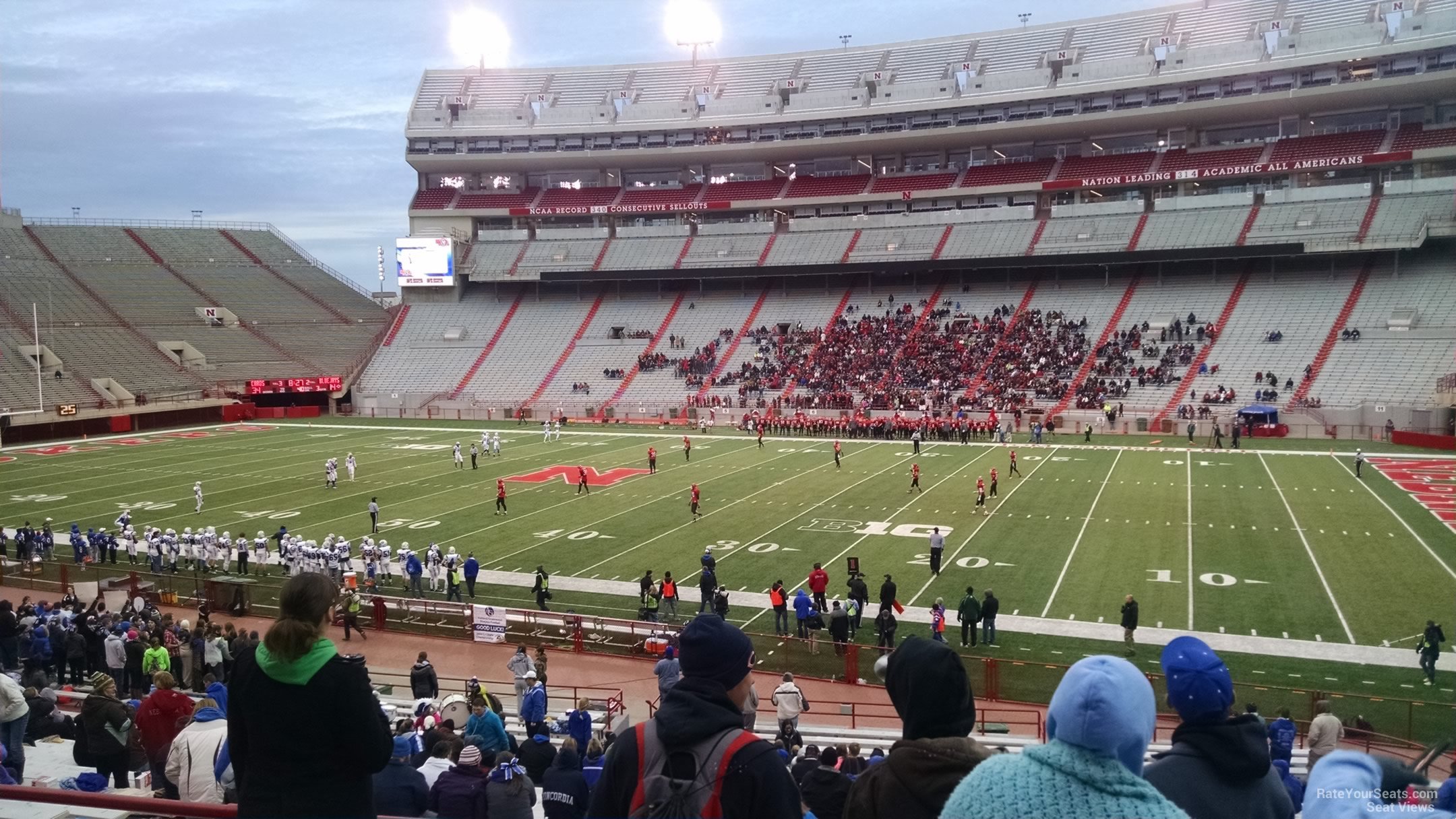 section 23, row 27 seat view  - memorial stadium (nebraska)