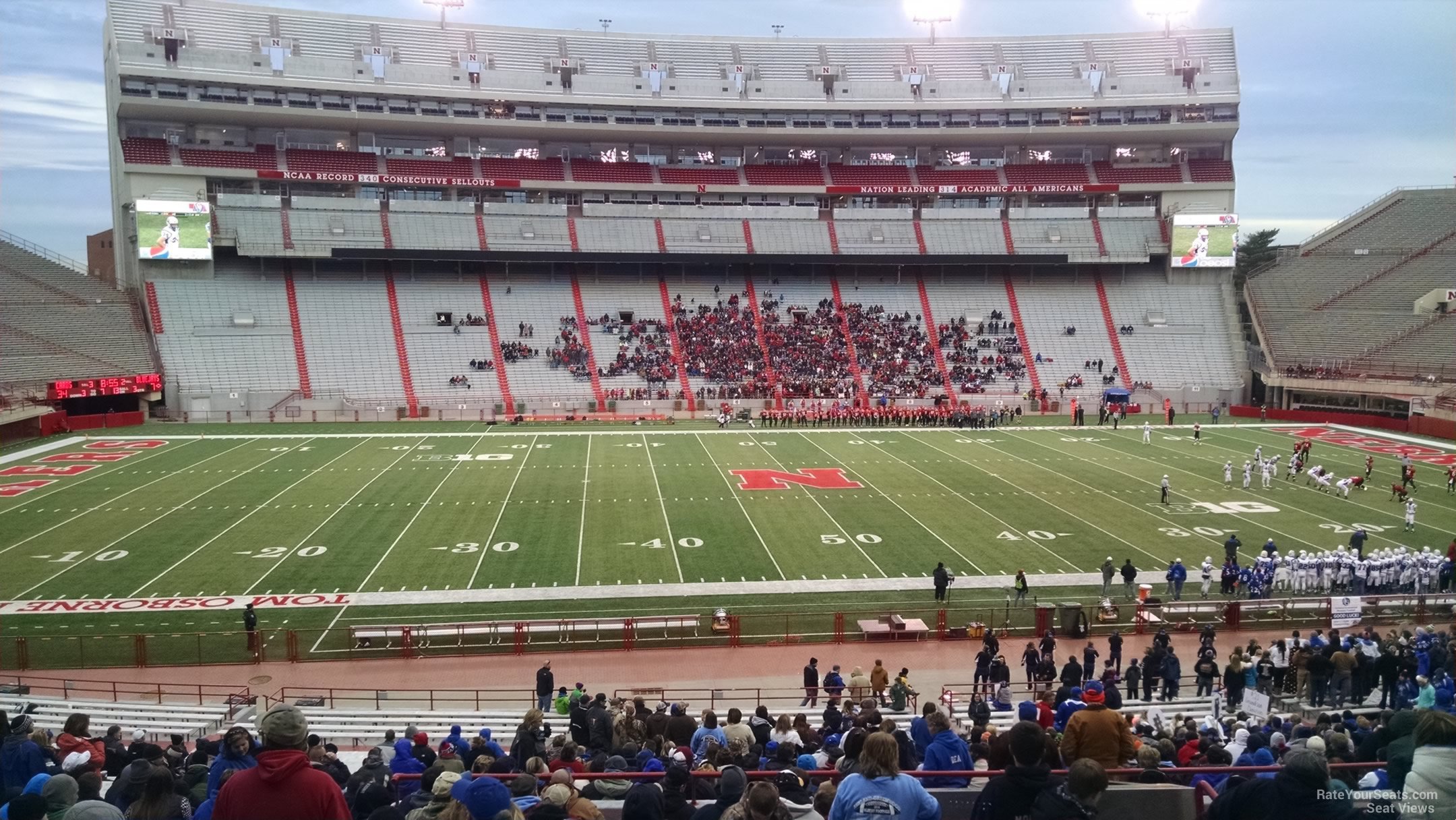 section 27, row 34 seat view  - memorial stadium (nebraska)