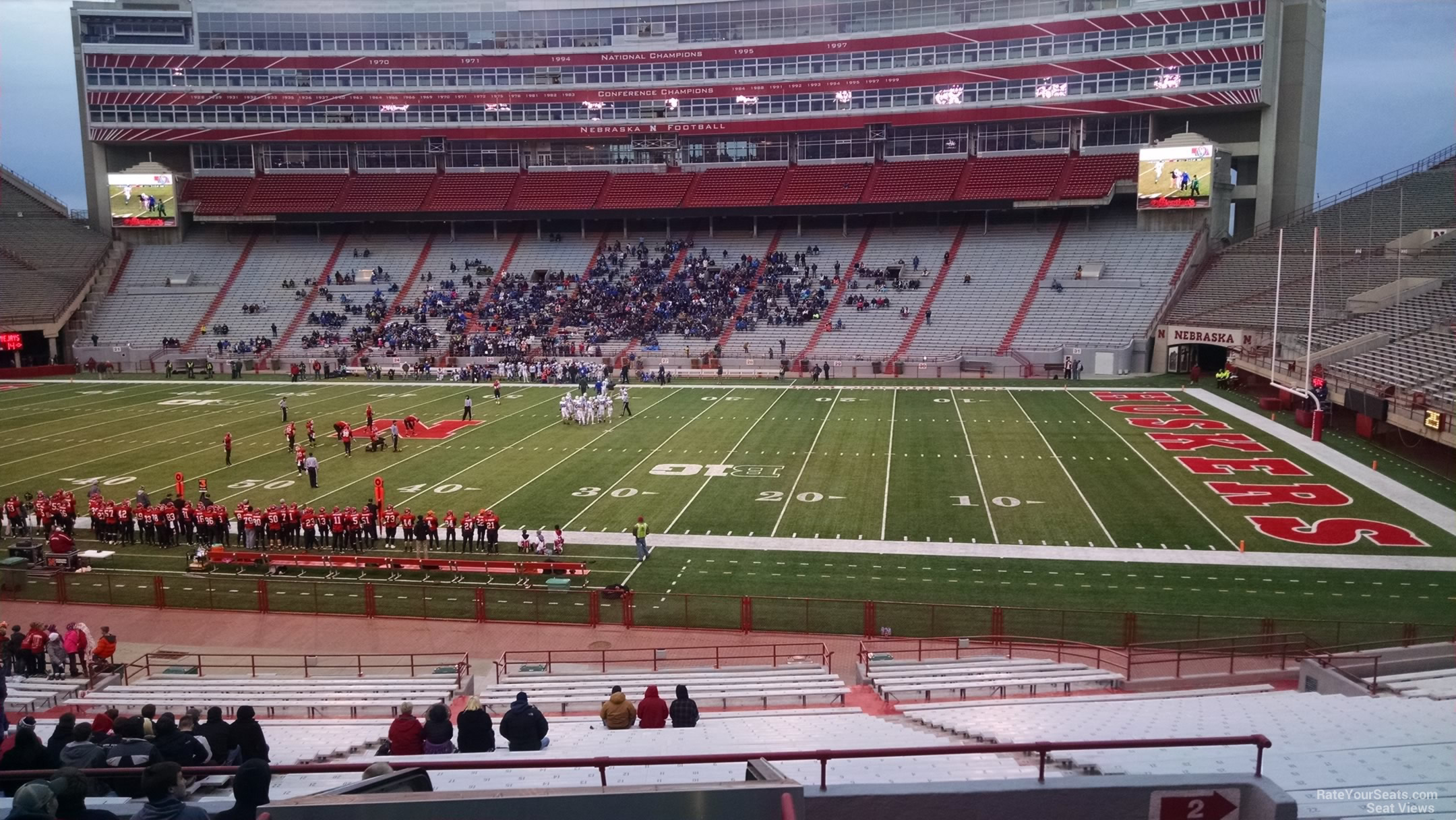 section 3, row 32 seat view for football - memorial stadium (nebraska)