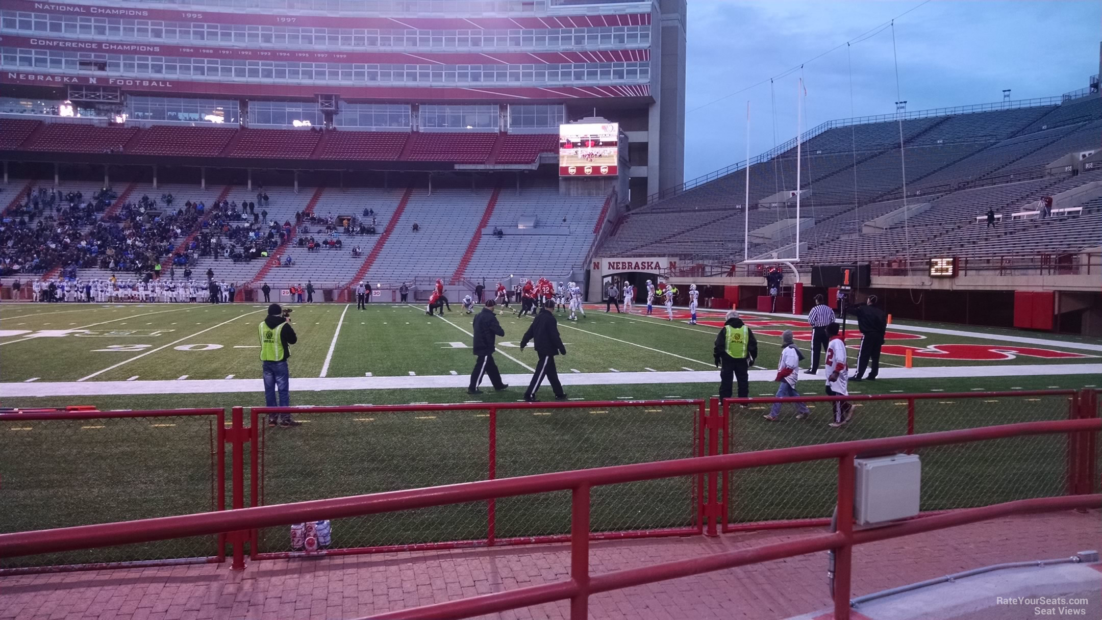 section 3, row c seat view for football - memorial stadium (nebraska)