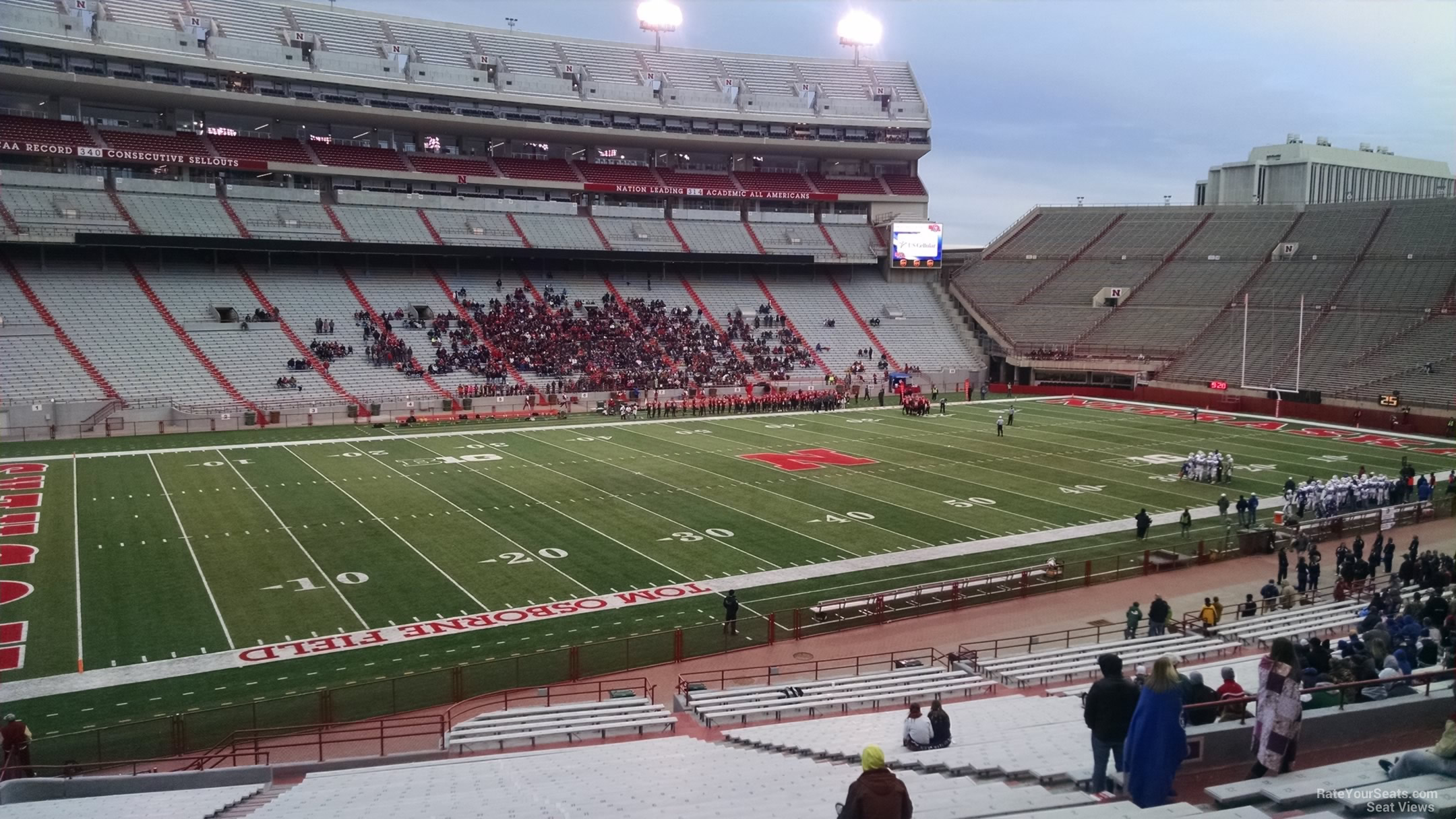 section 30, row 34 seat view  - memorial stadium (nebraska)