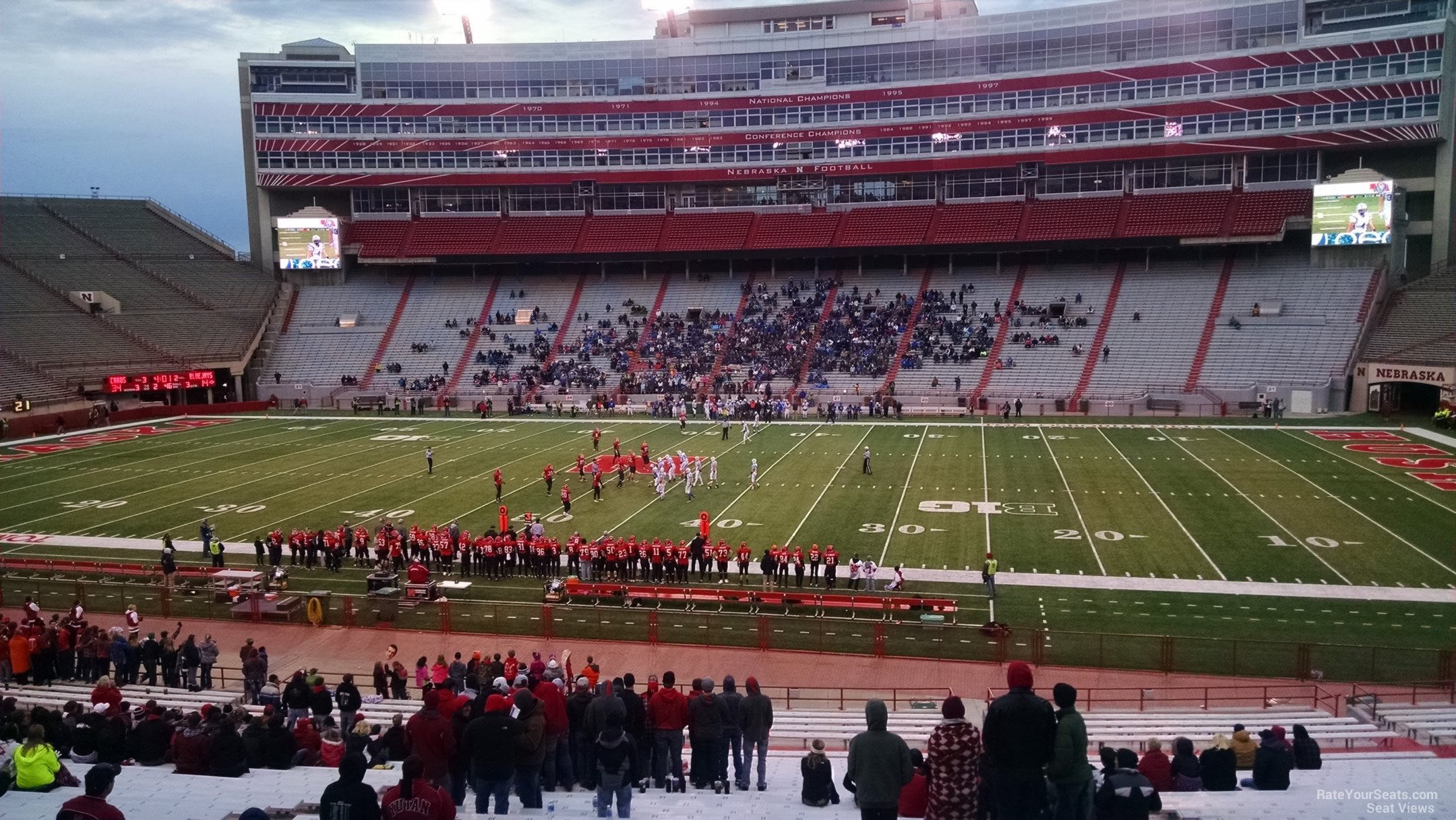 section 4, row 32 seat view  - memorial stadium (nebraska)