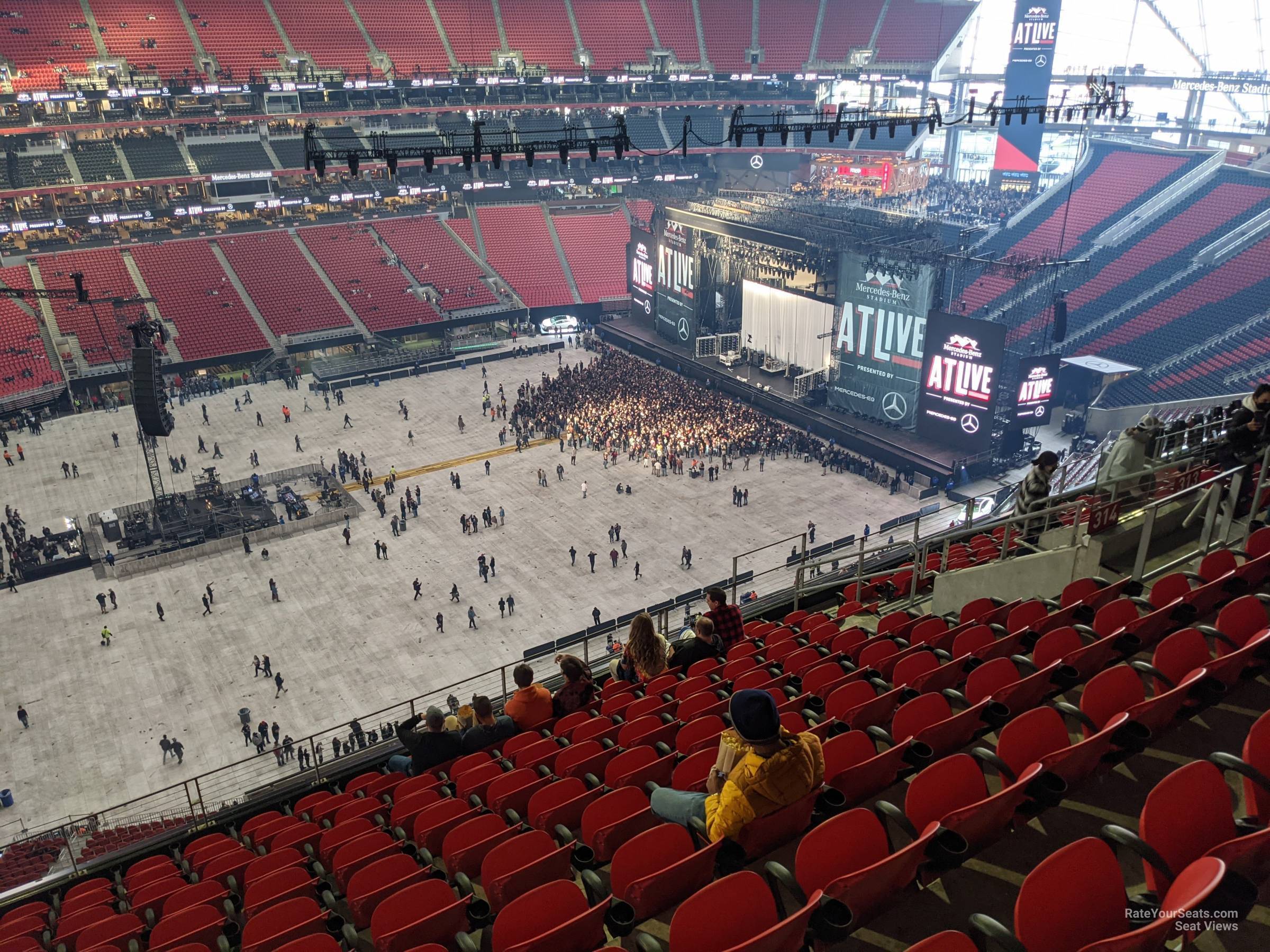 section 314, row 13 seat view  for concert - mercedes-benz stadium