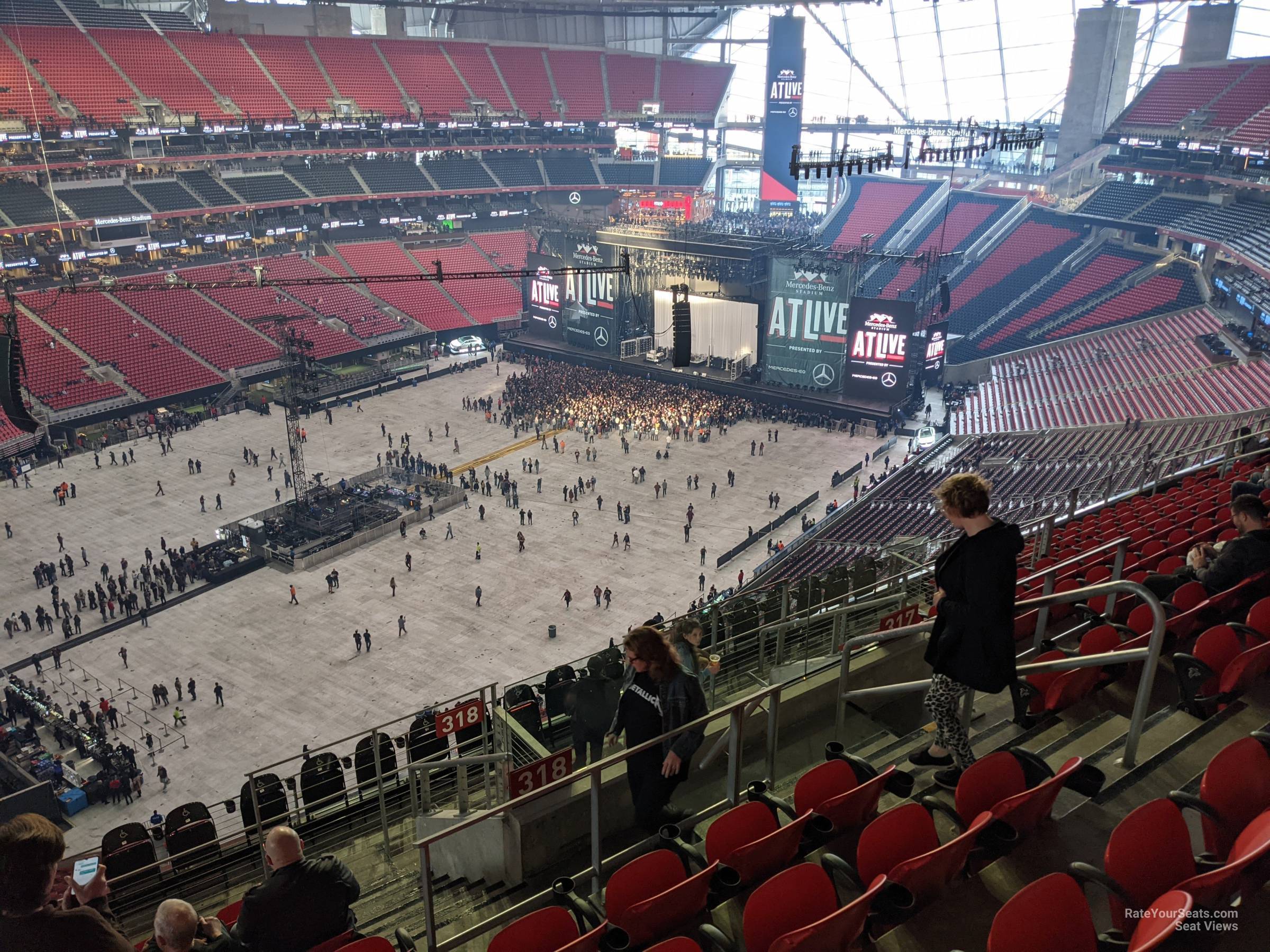 section 318, row 13 seat view  for concert - mercedes-benz stadium