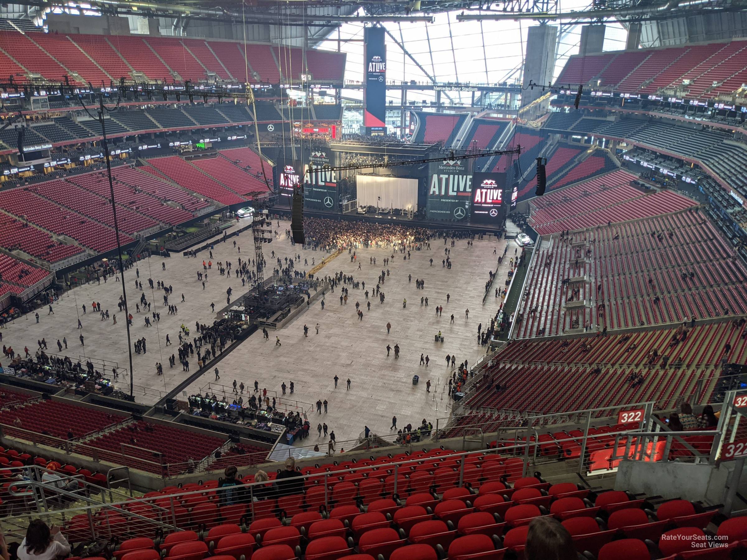 section 322, row 13 seat view  for concert - mercedes-benz stadium