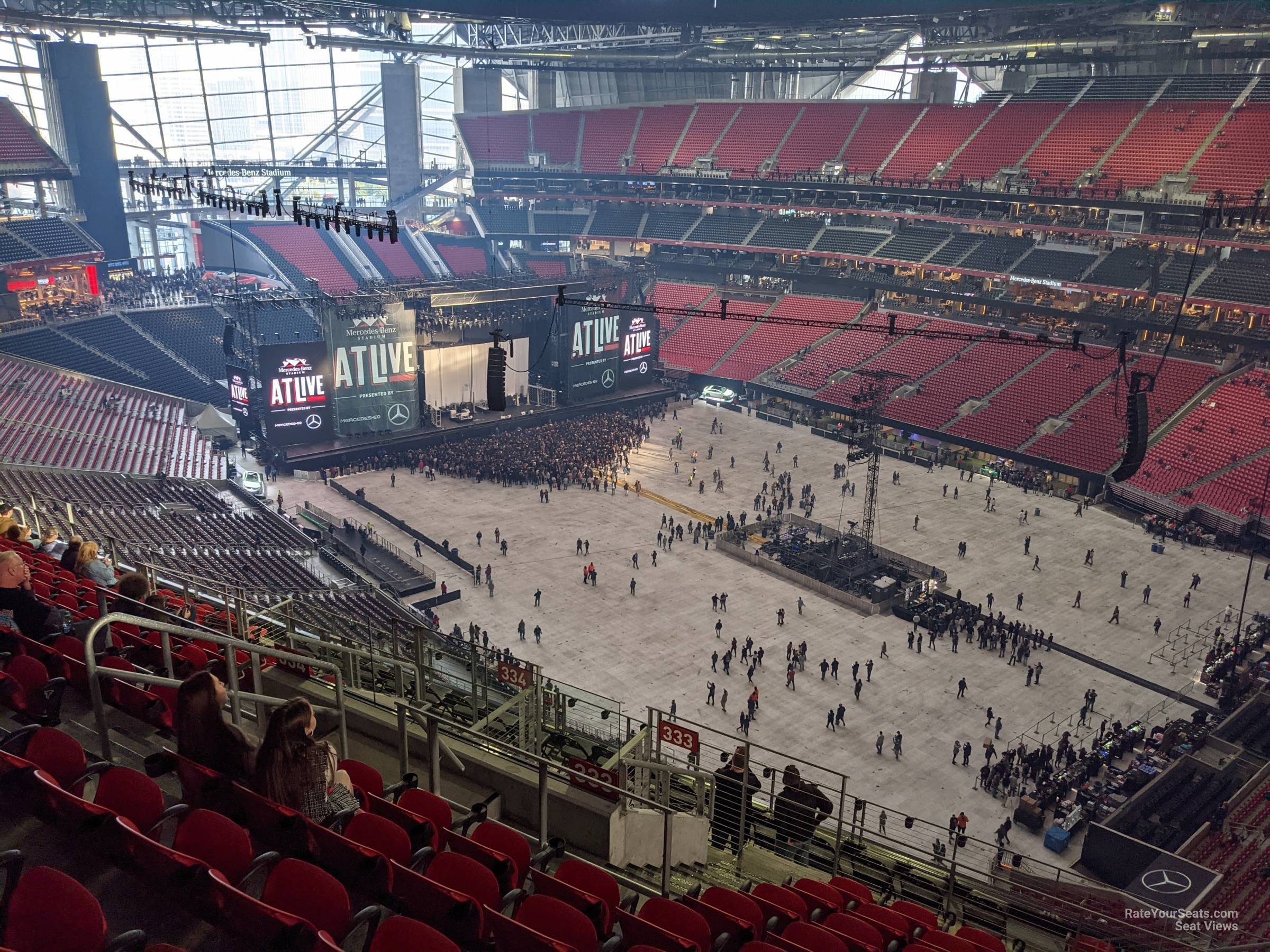 section 333, row 13 seat view  for concert - mercedes-benz stadium