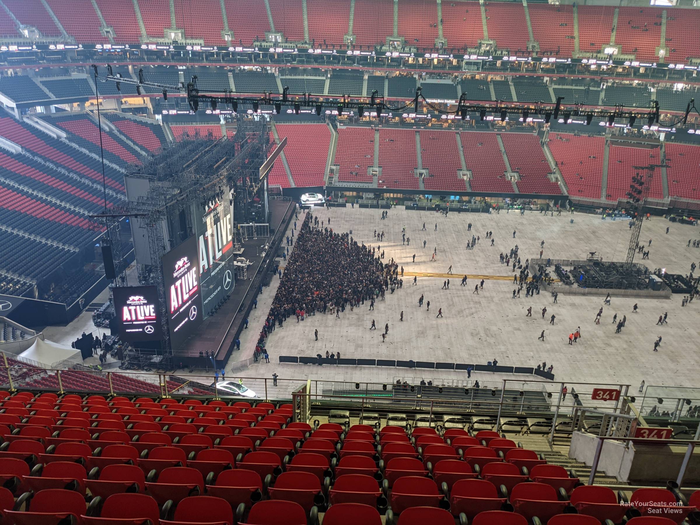 section 341, row 13 seat view  for concert - mercedes-benz stadium
