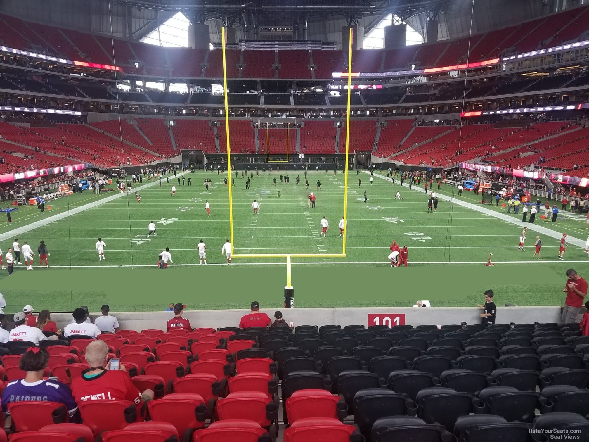 section 101, row 25 seat view  for football - mercedes-benz stadium