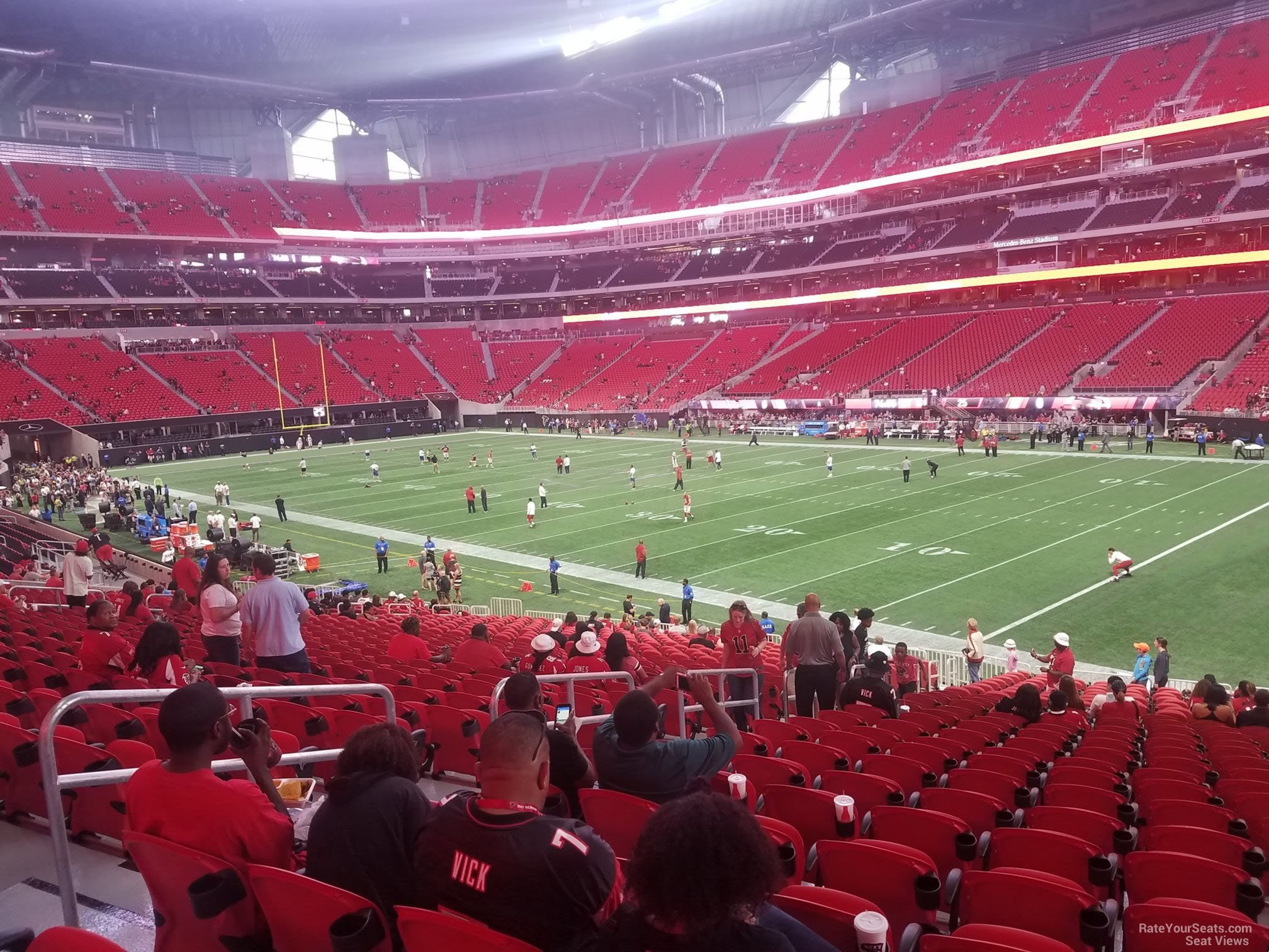section 105, row 32 seat view  for football - mercedes-benz stadium