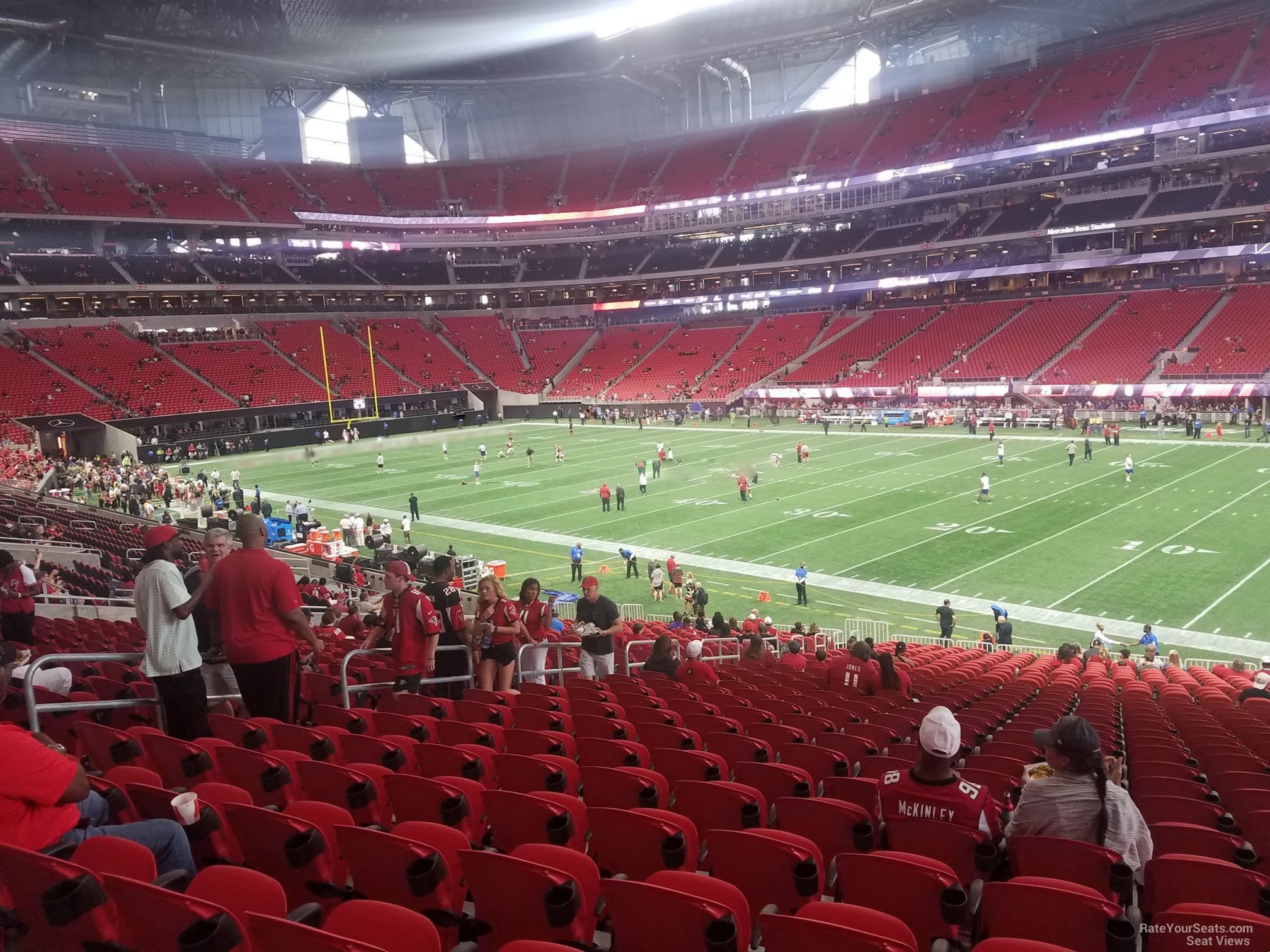 section 106, row 32 seat view  for football - mercedes-benz stadium