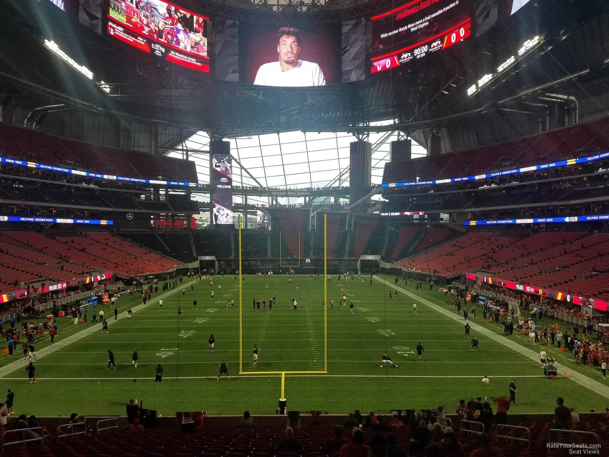 section 119, row 34 seat view  for football - mercedes-benz stadium