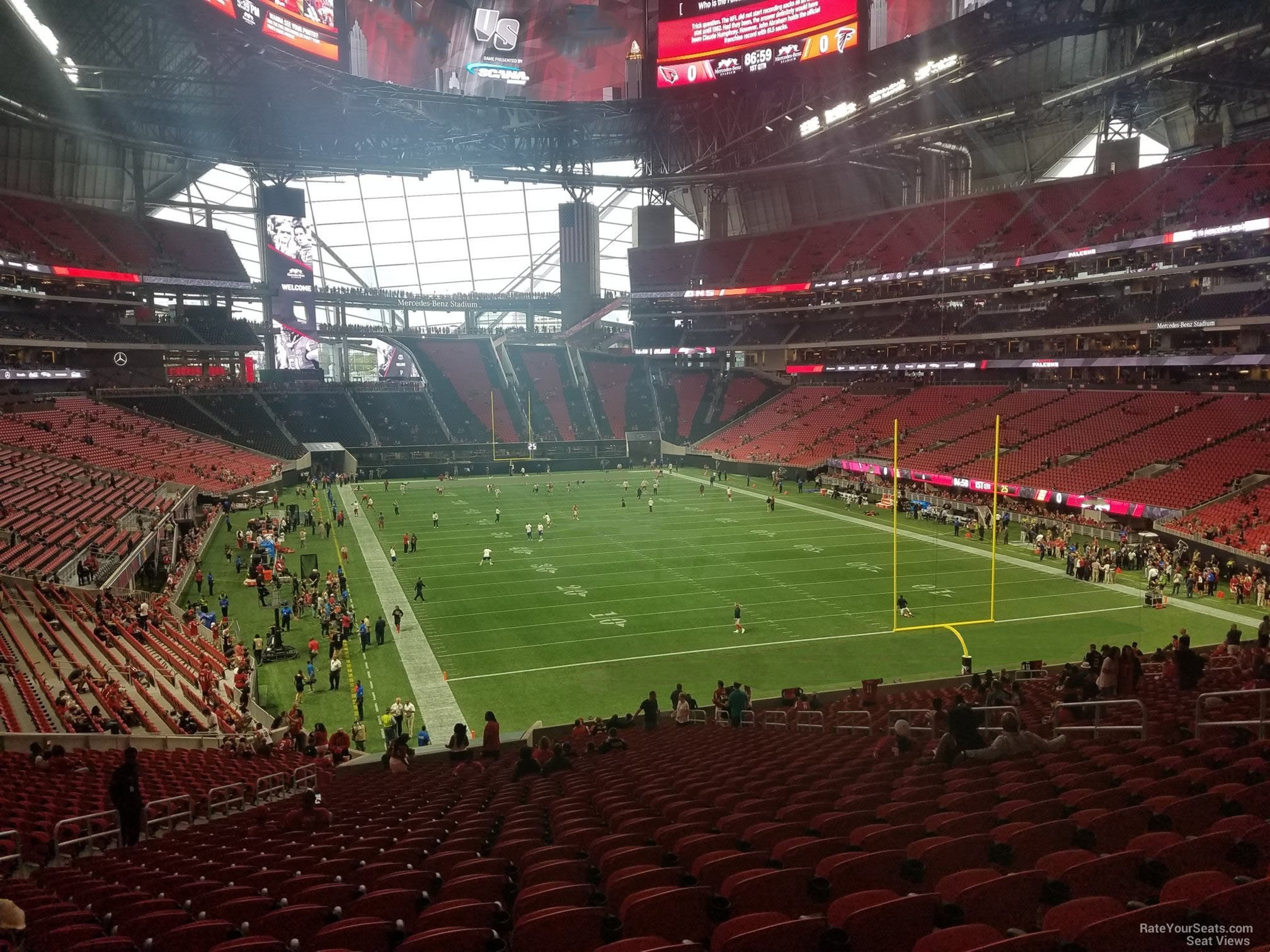 section 121, row 44 seat view  for football - mercedes-benz stadium