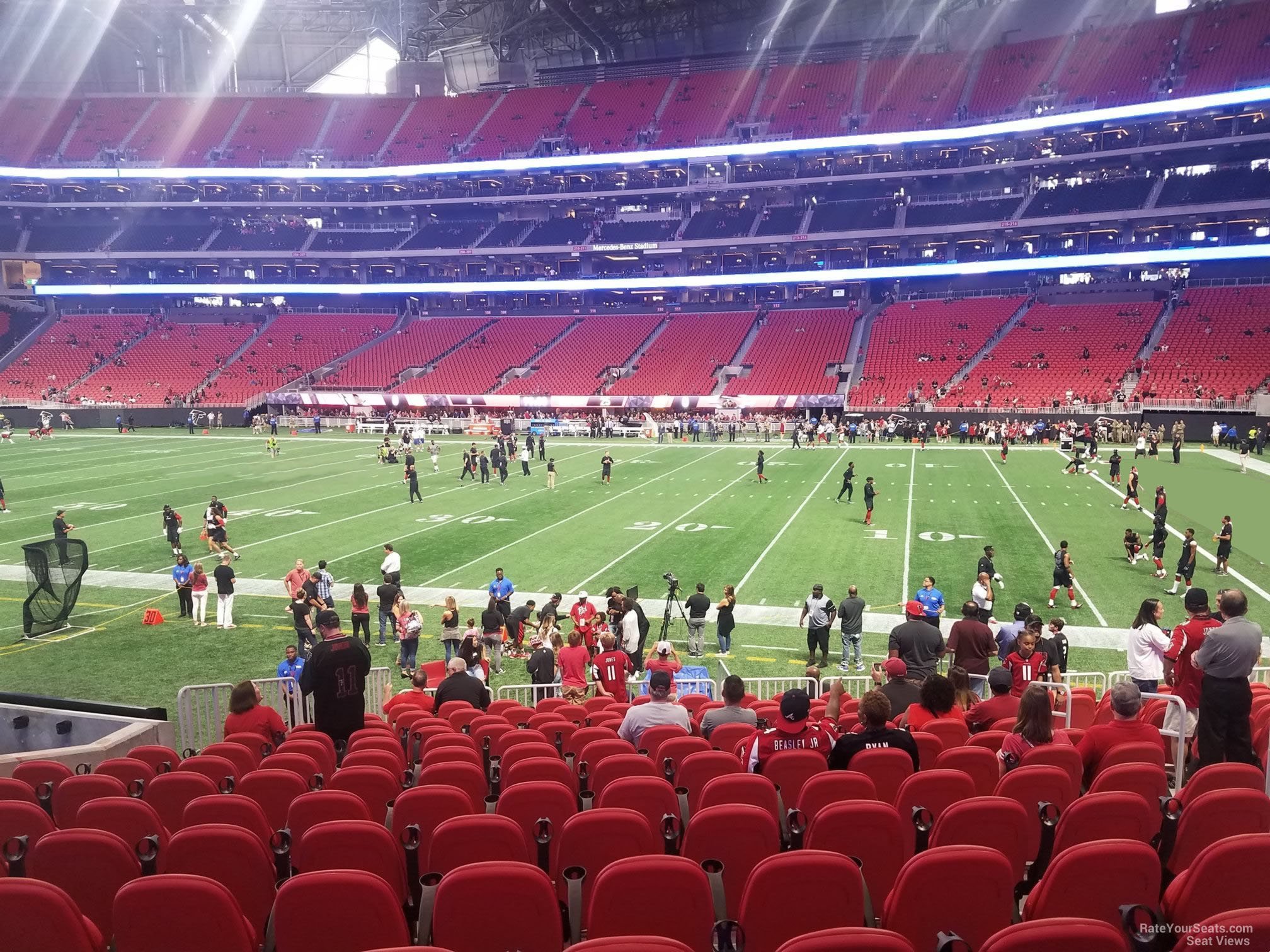section 125, row 15 seat view  for football - mercedes-benz stadium