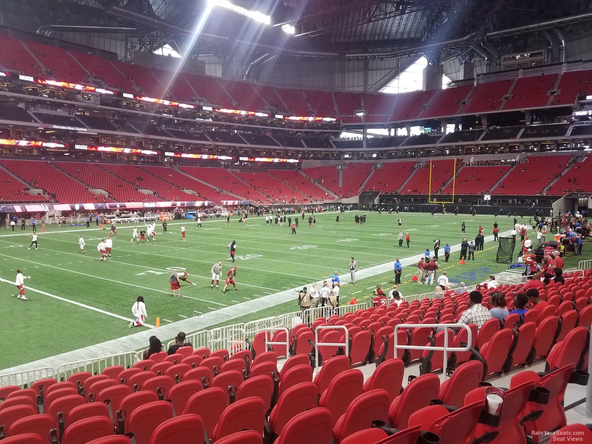 section 133, row 15 seat view  for football - mercedes-benz stadium