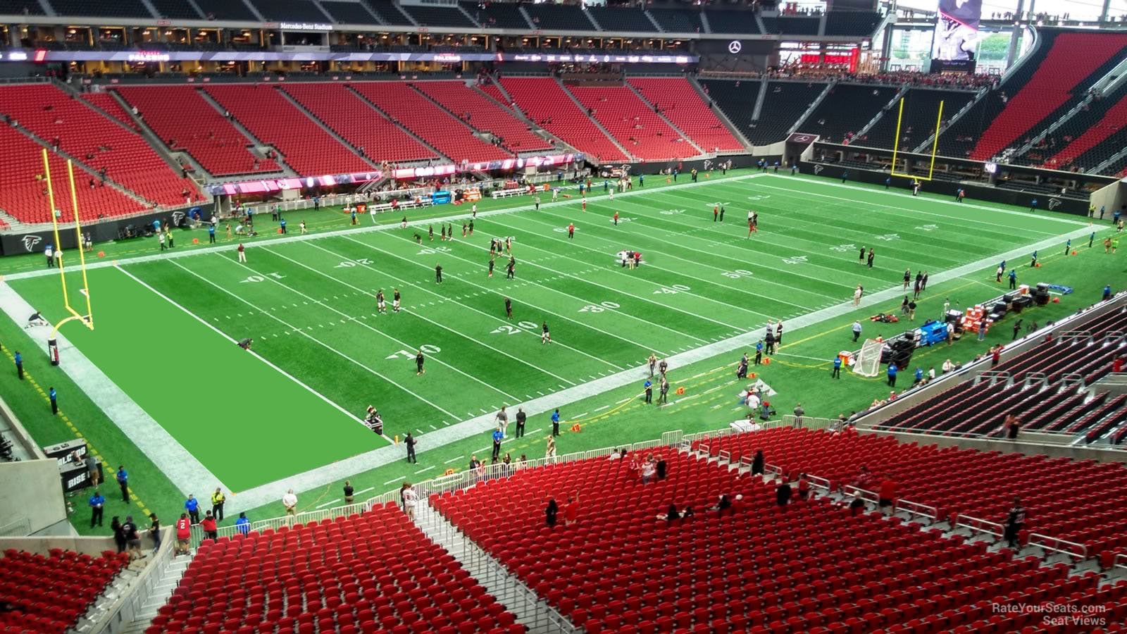 section 217, row 2 seat view  for football - mercedes-benz stadium