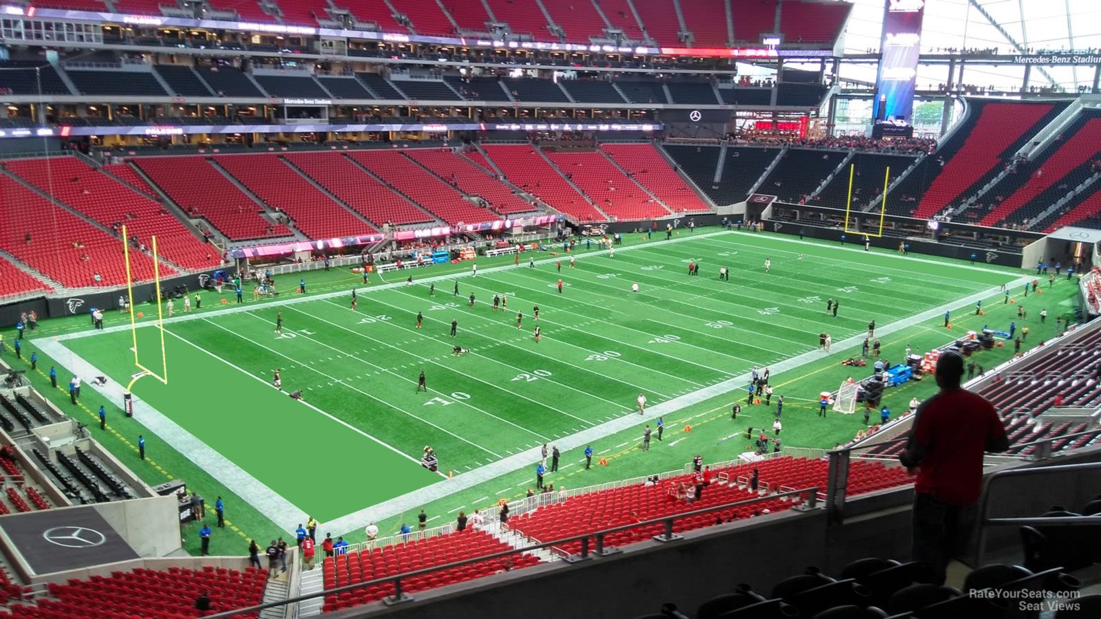 section 218, row 6 seat view  for football - mercedes-benz stadium