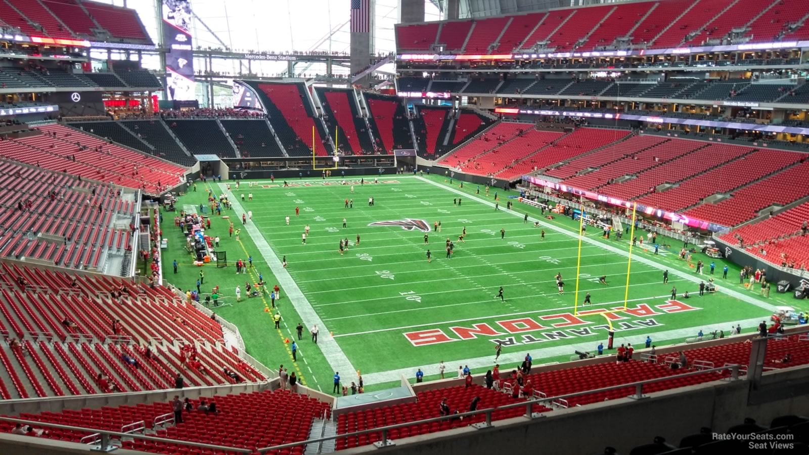 section 227, row 6 seat view  for football - mercedes-benz stadium