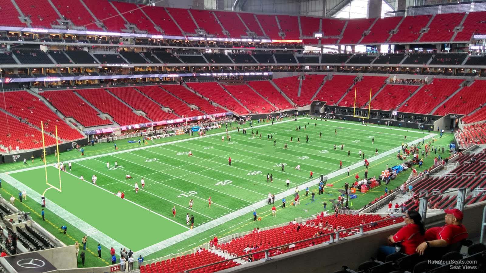 section 244, row 6 seat view  for football - mercedes-benz stadium