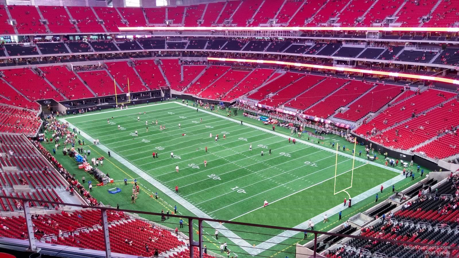 section 303, row 4 seat view  for football - mercedes-benz stadium