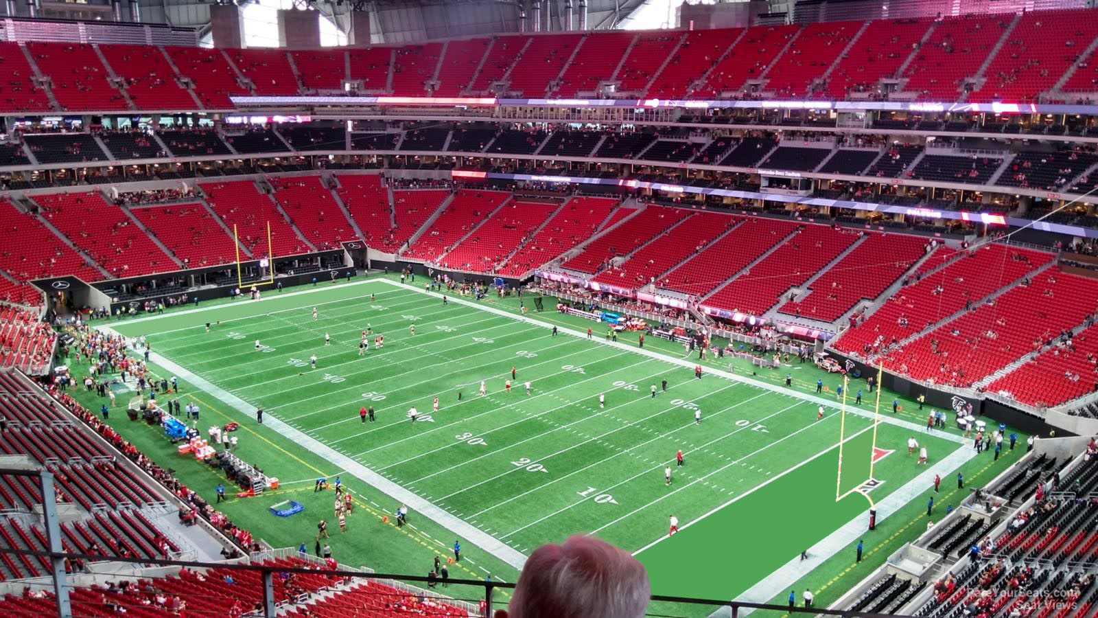 section 304, row 4 seat view  for football - mercedes-benz stadium
