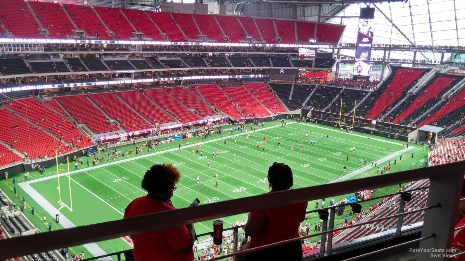 section 318, row 4 seat view  for football - mercedes-benz stadium