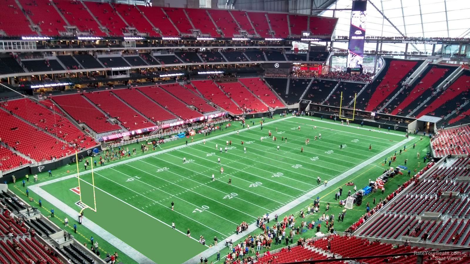 section 319, row 4 seat view  for football - mercedes-benz stadium